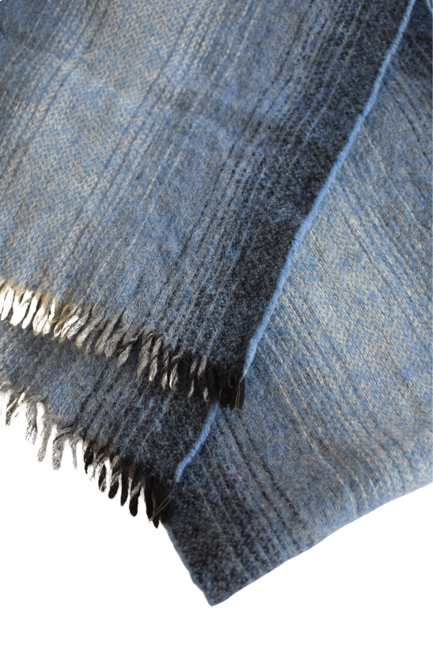 Vintage shades of blue wool scarf