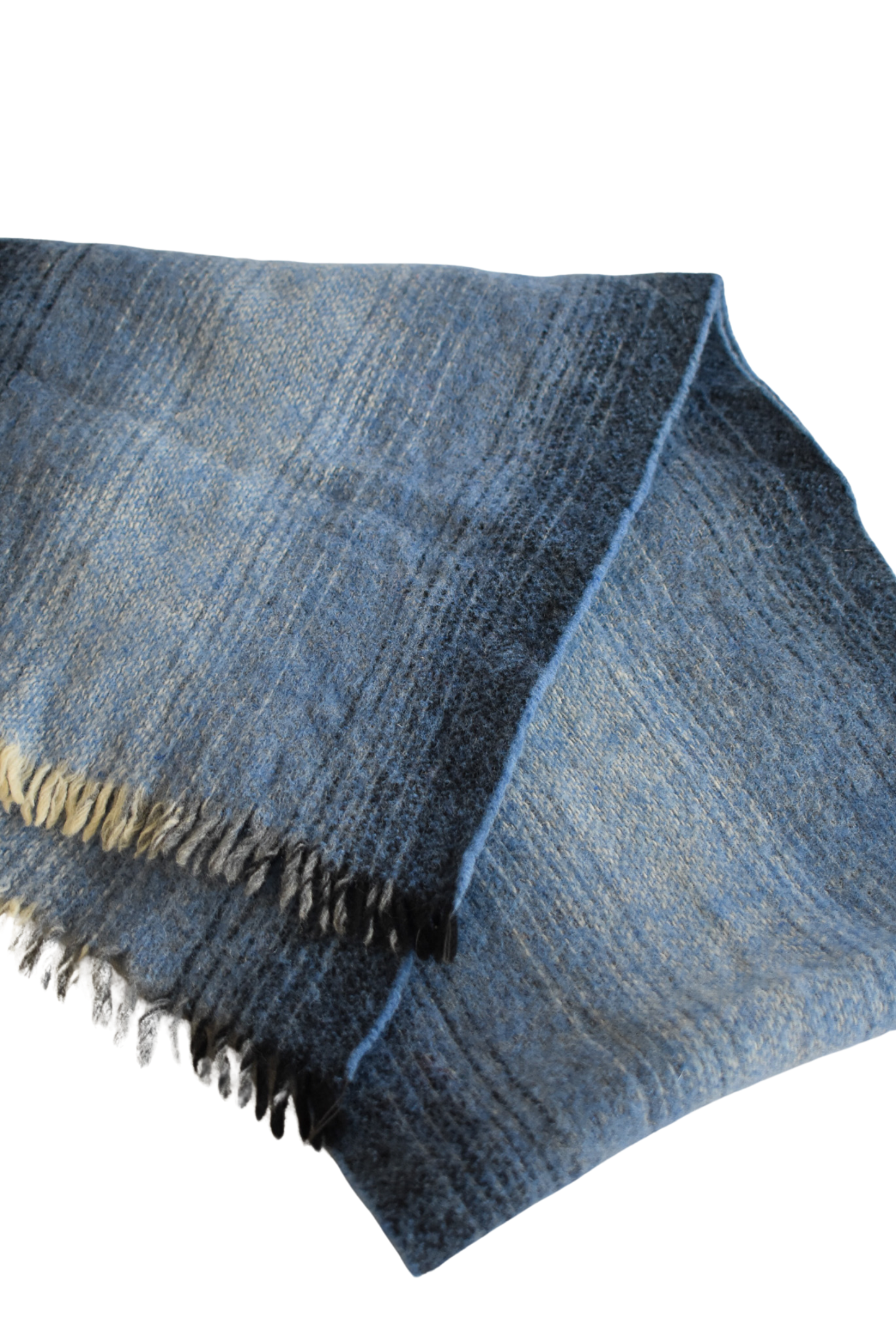 Vintage shades of blue wool scarf