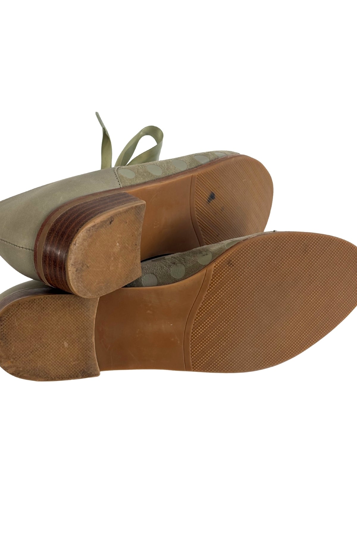 Bresley sage green polka dot booties, 41