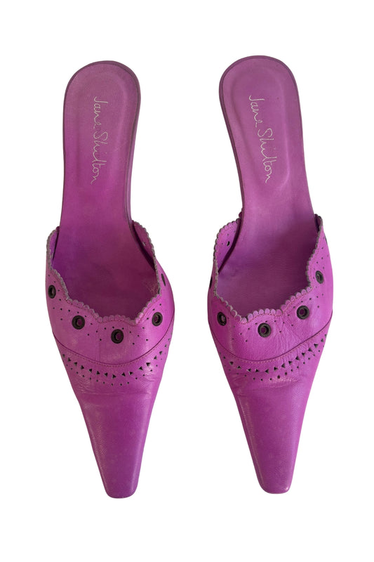 Jane Shilton vibrant purple pointy kitten heels, 40