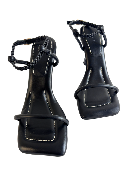 LA Tribe padded square toe heels, 7.5