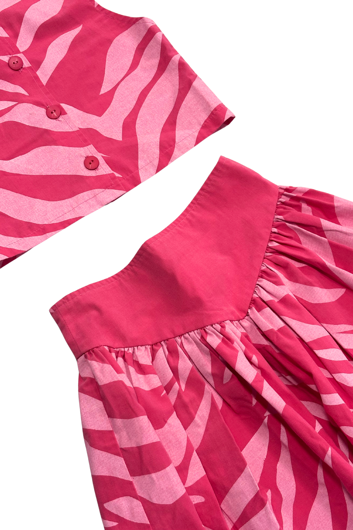 Kids Pink stripey top + skirt set