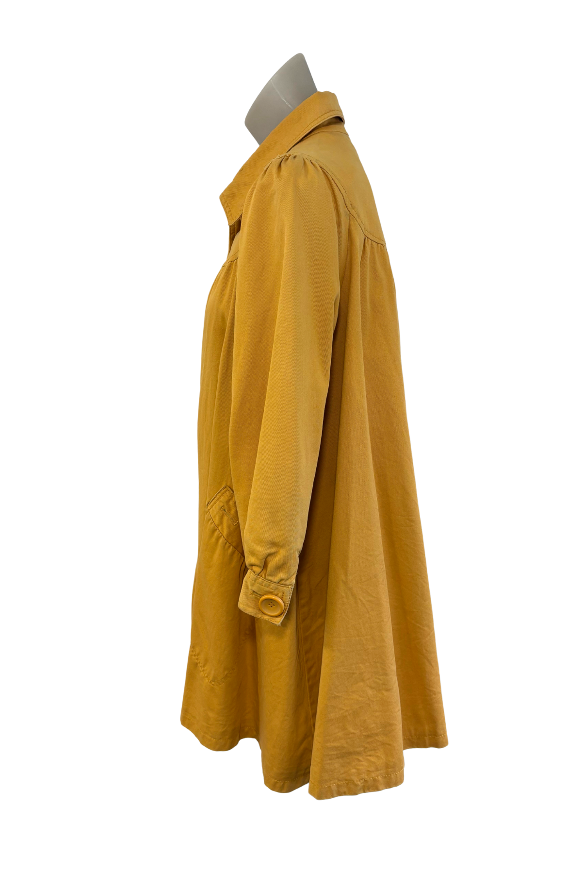 Lux retro mustard yellow gathered collared jacket, S