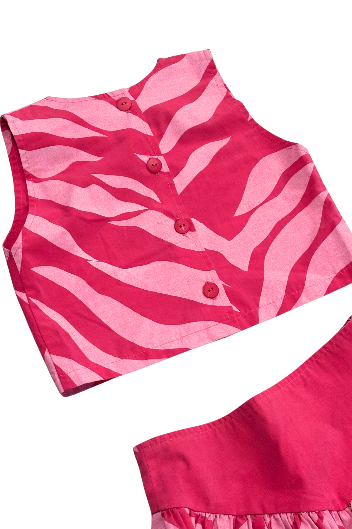 Kids Pink stripey top + skirt set
