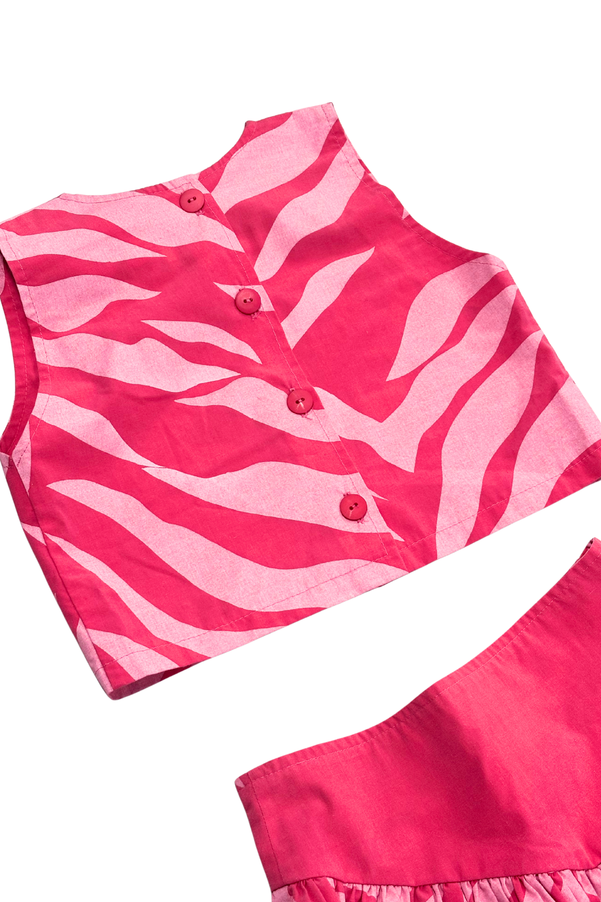 Kids Pink stripey top + skirt set