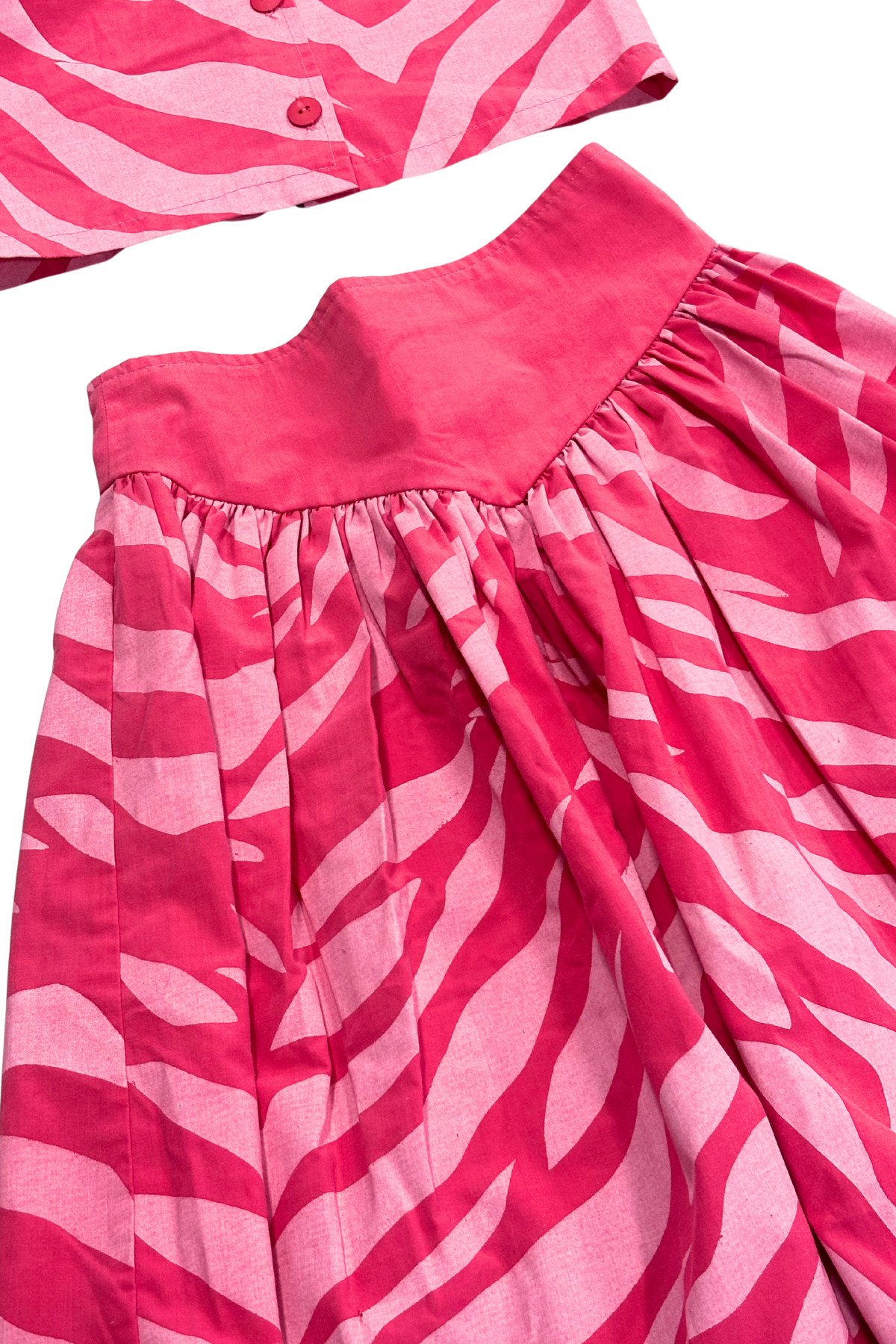 Kids Pink stripey top + skirt set