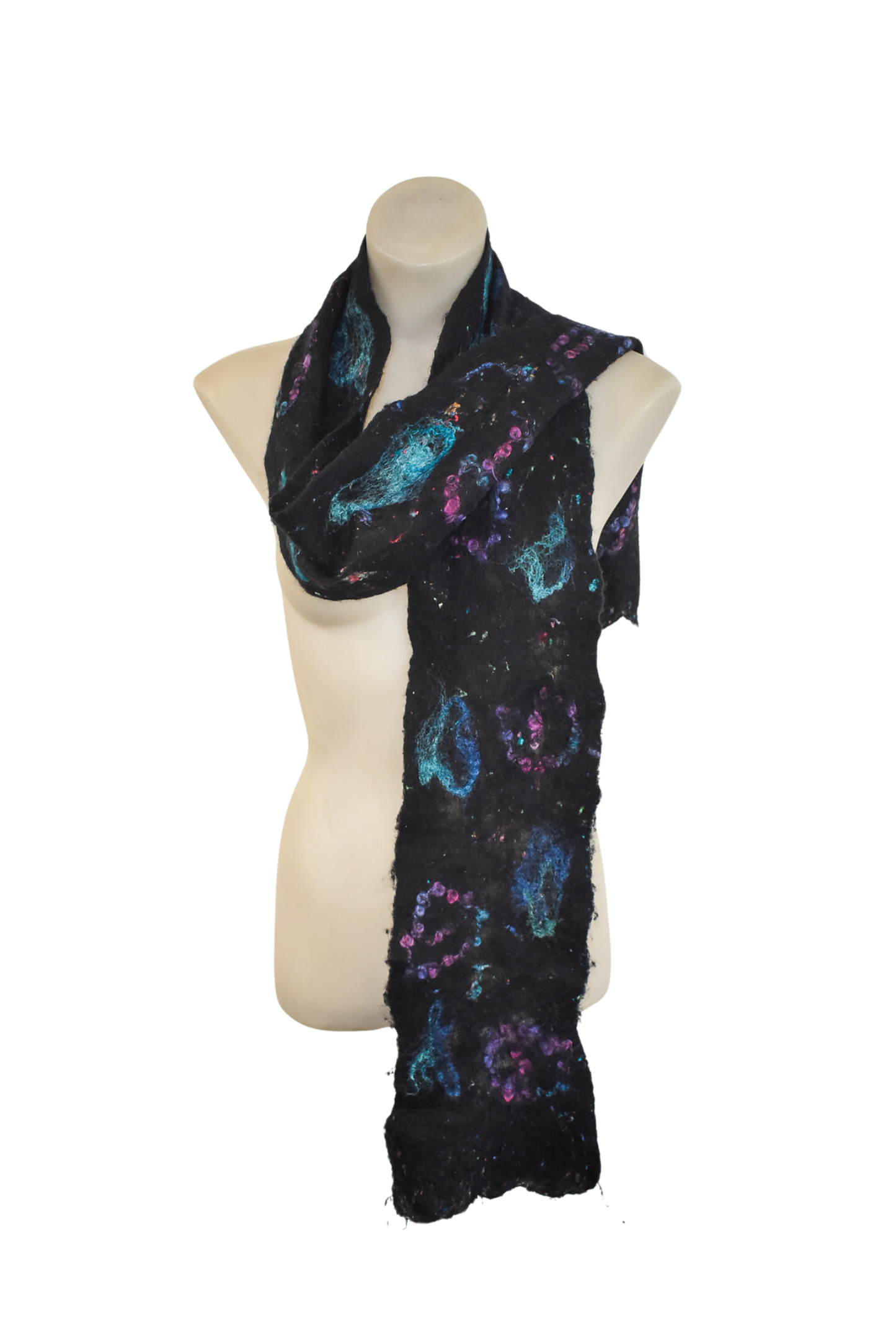 Northern lights at night felt scarf