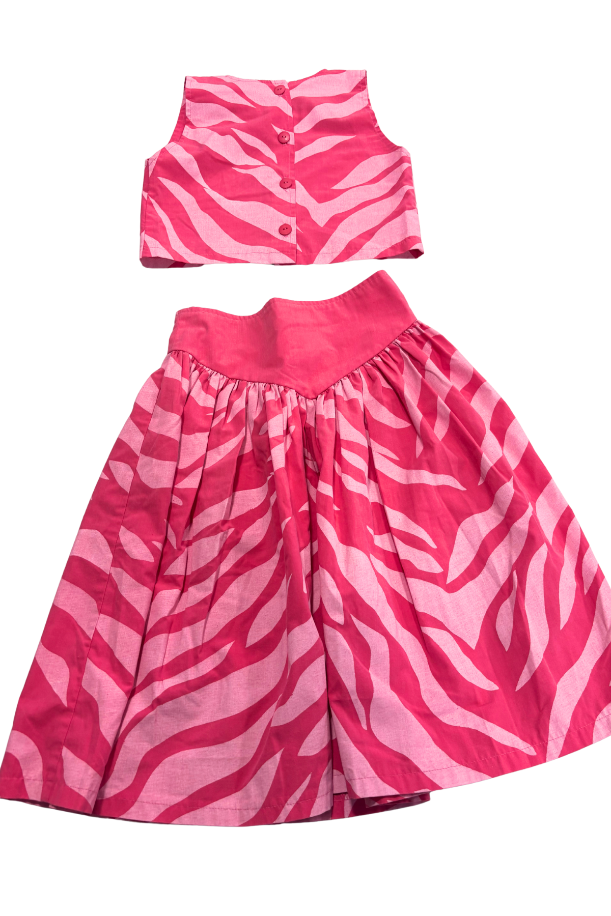 Kids Pink stripey top + skirt set