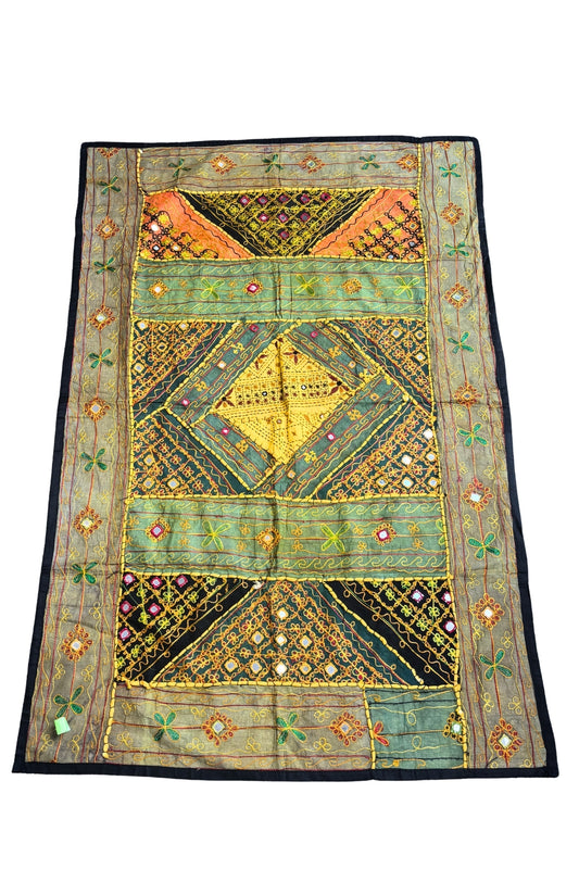 Funky embroidered mirrors tapestry