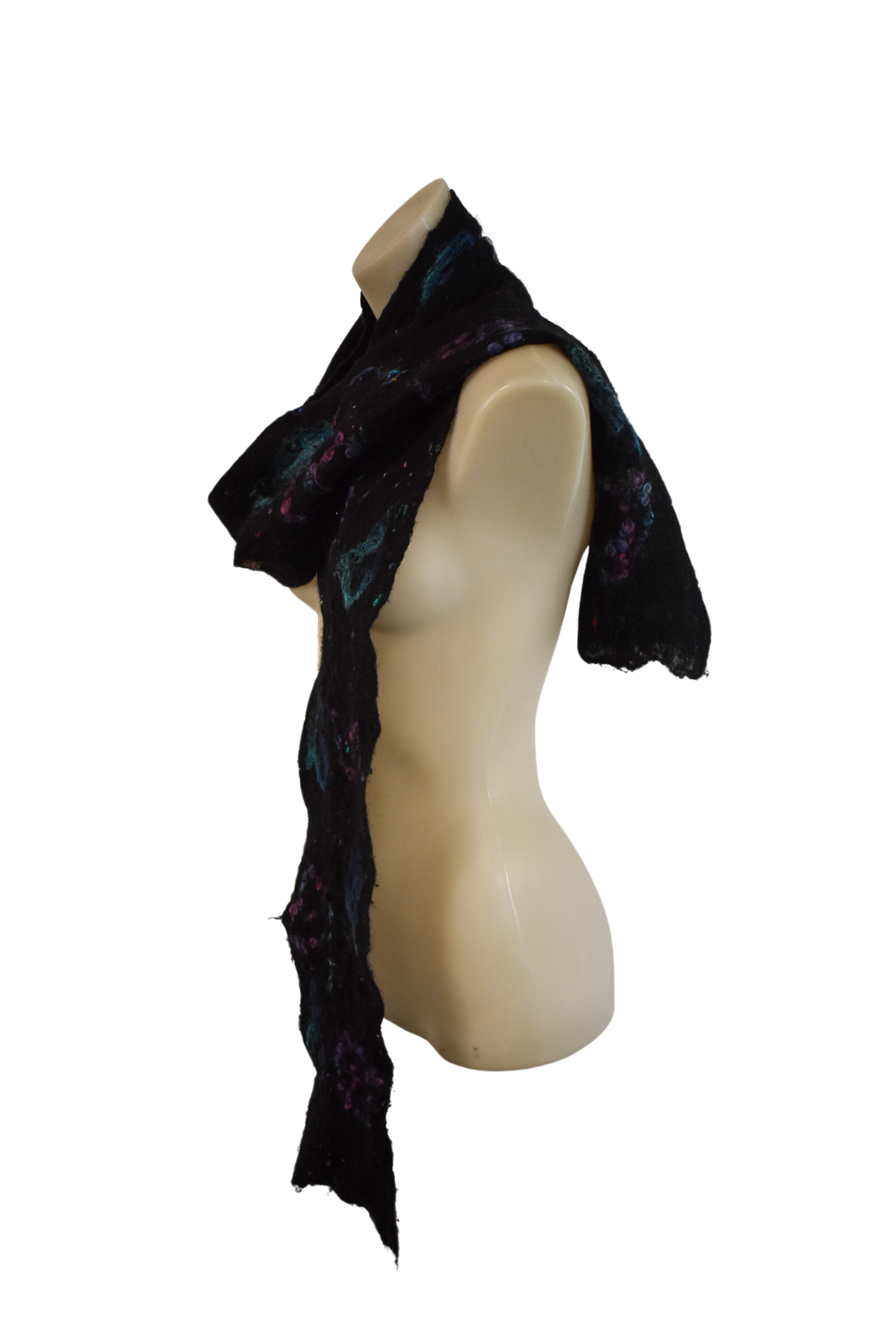 Northern lights at night felt scarf