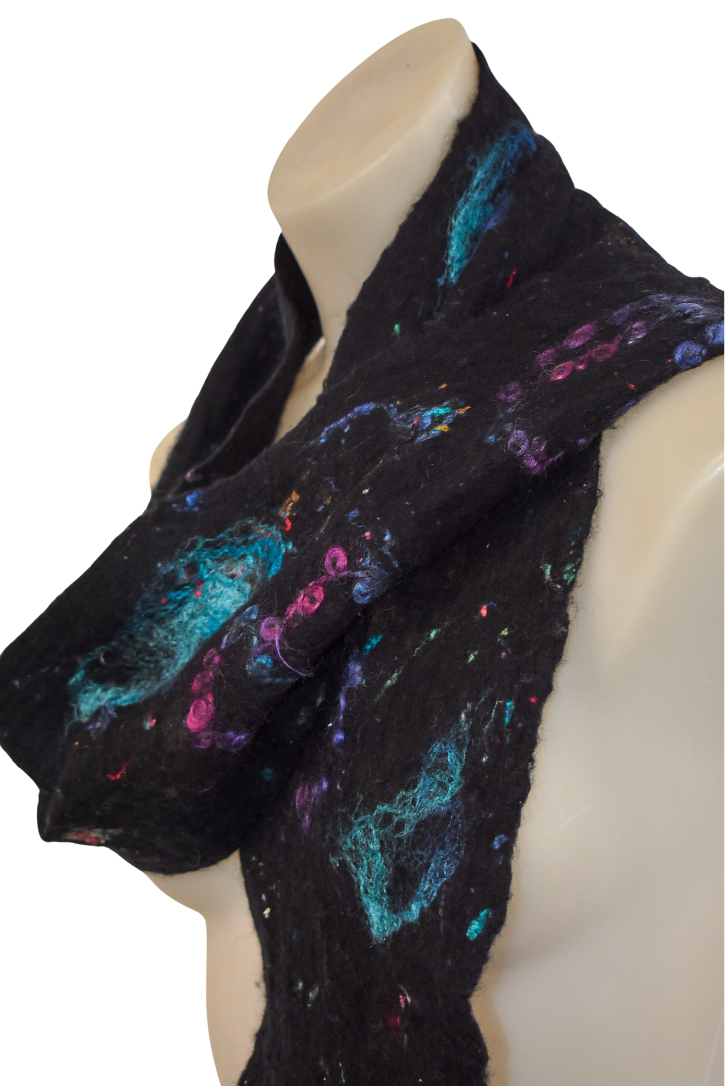 Northern lights at night felt scarf