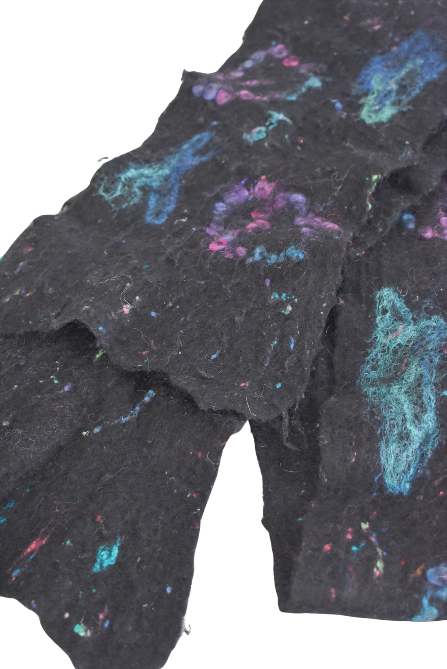 Northern lights at night felt scarf