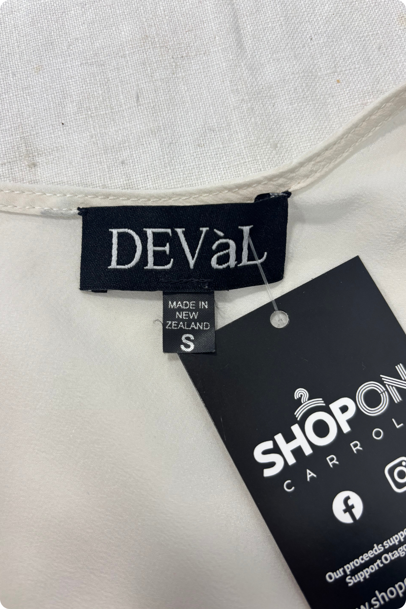 Deval NZ made silk cowl neck blouse, S