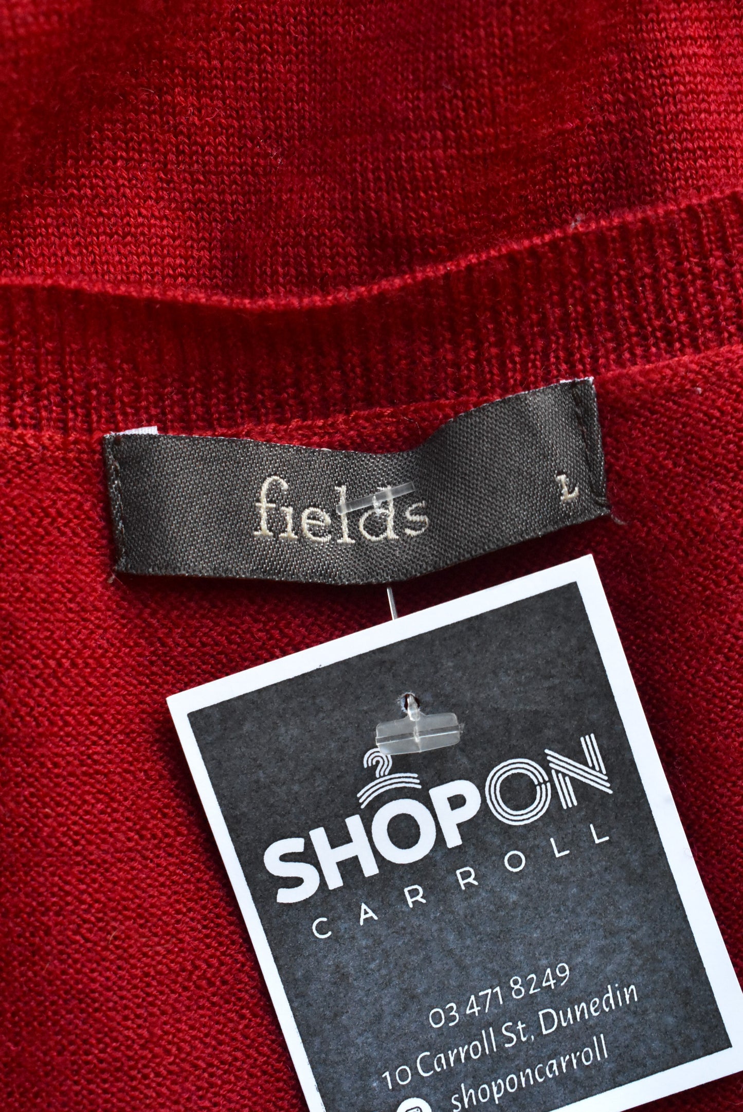 Fields red woollen vest, L