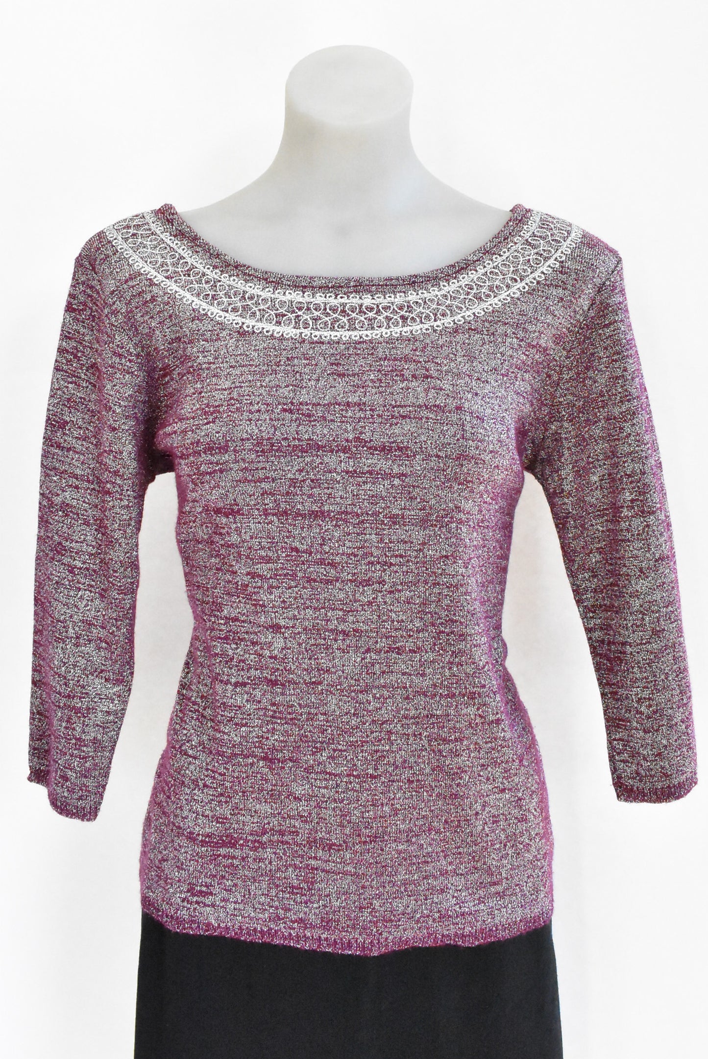 Vintage sparkly plum top by Contessa, M