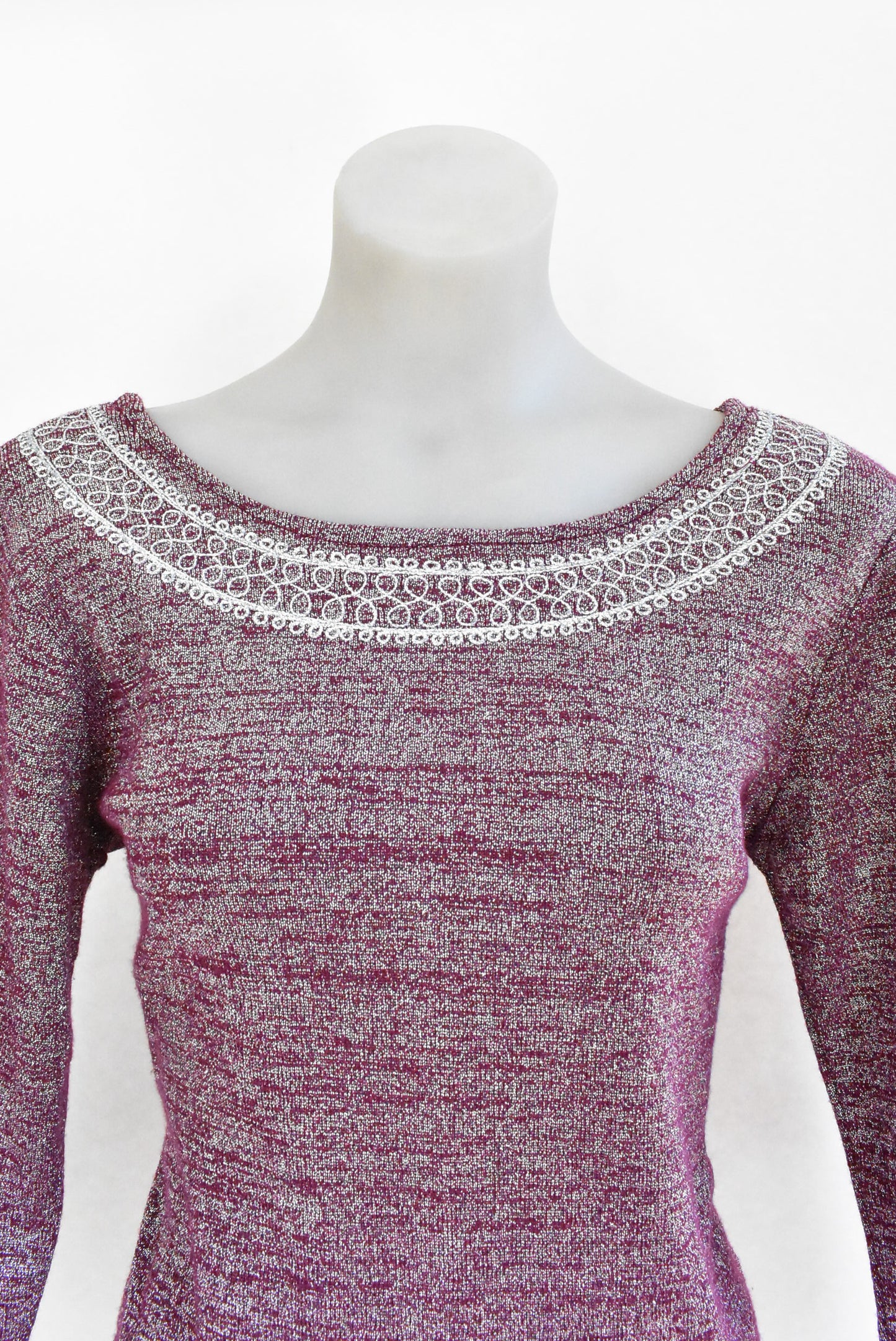 Vintage sparkly plum top by Contessa, M