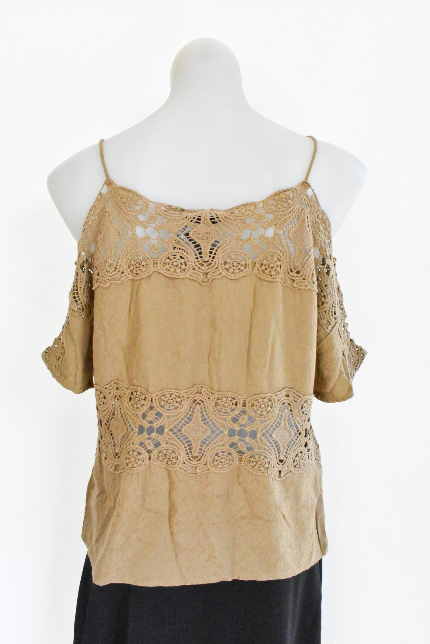 ONLY khaki off-the-shoulder top, 6
