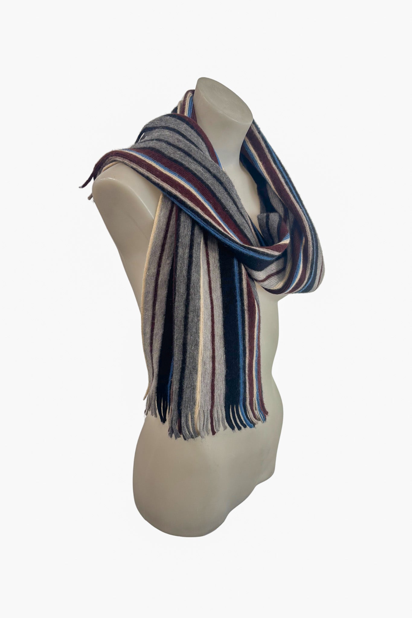 Cutler Project striped wool scarf