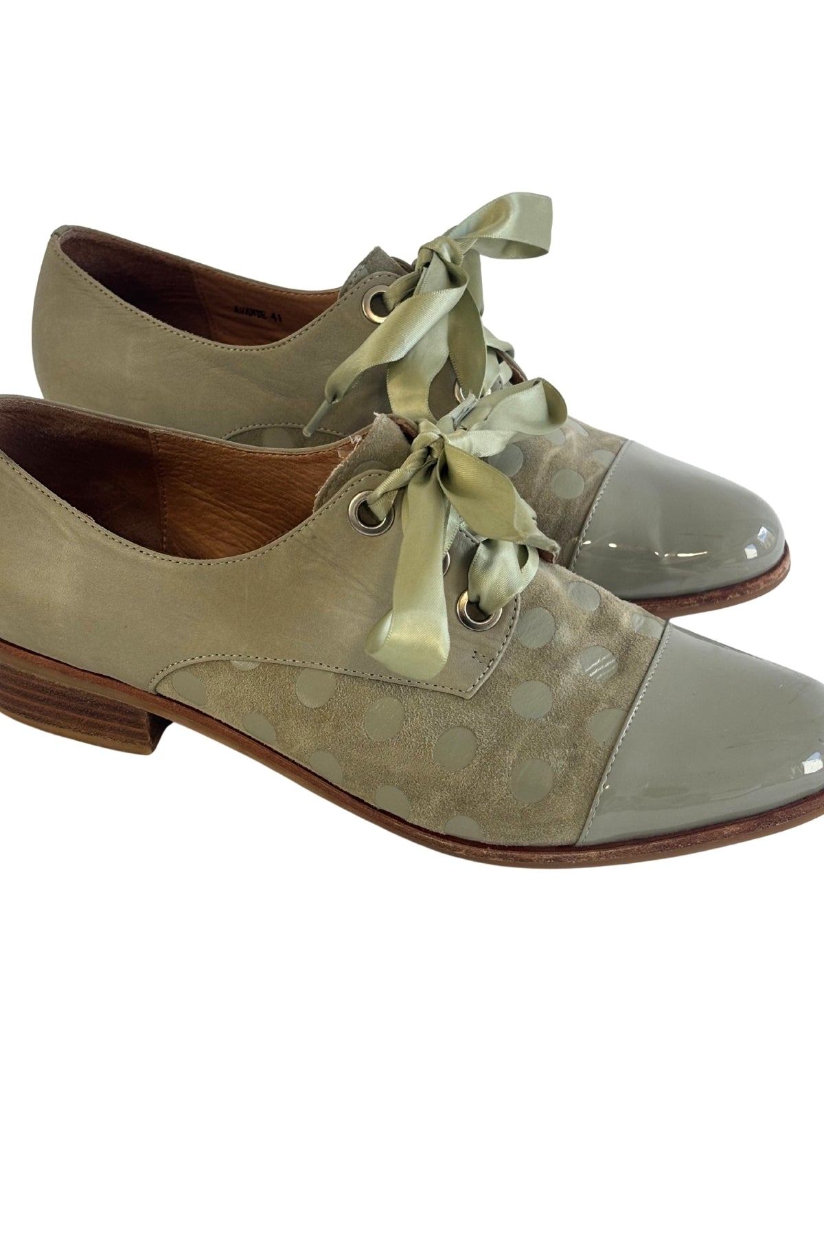 Bresley sage green polka dot booties, 41