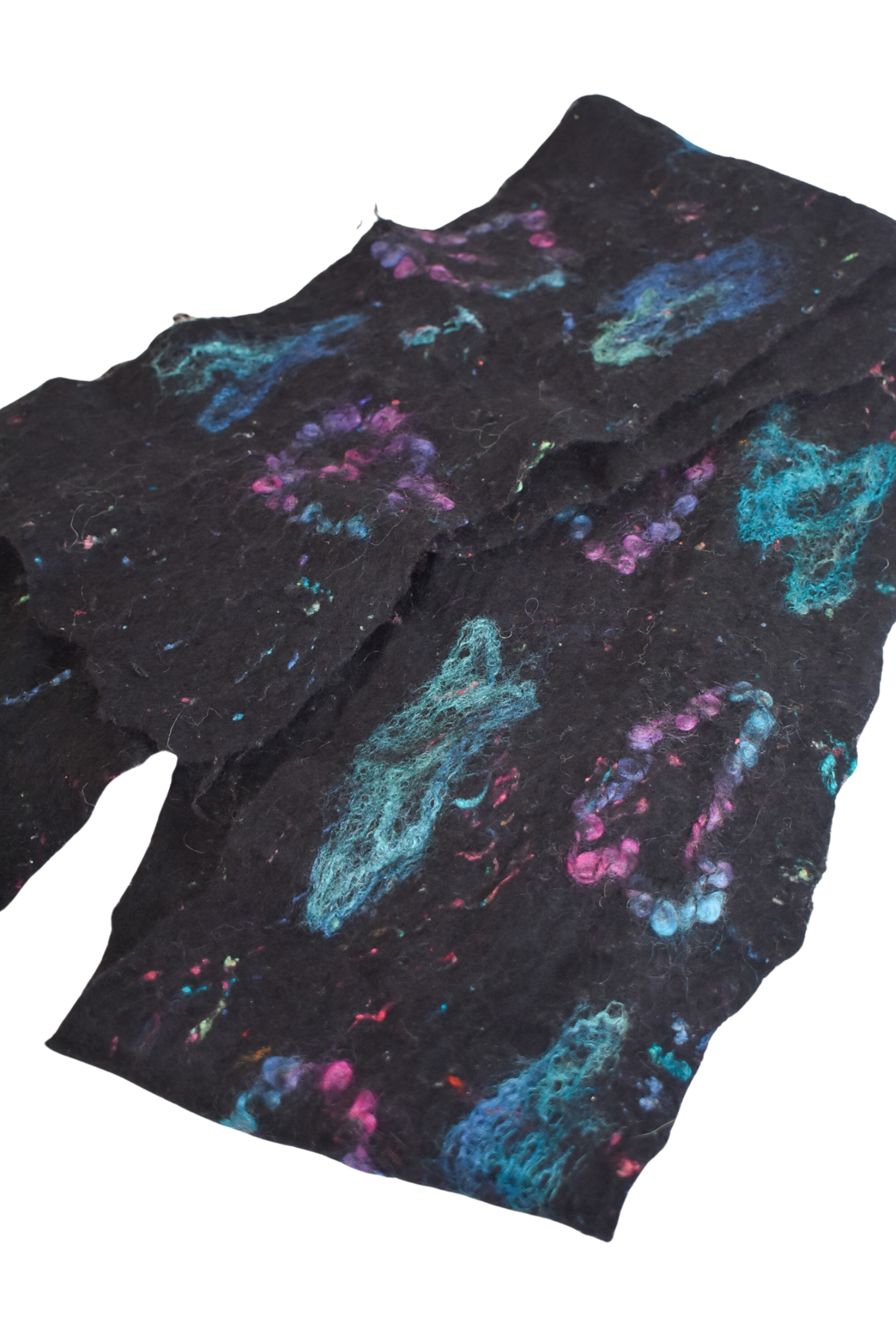 Northern lights at night felt scarf