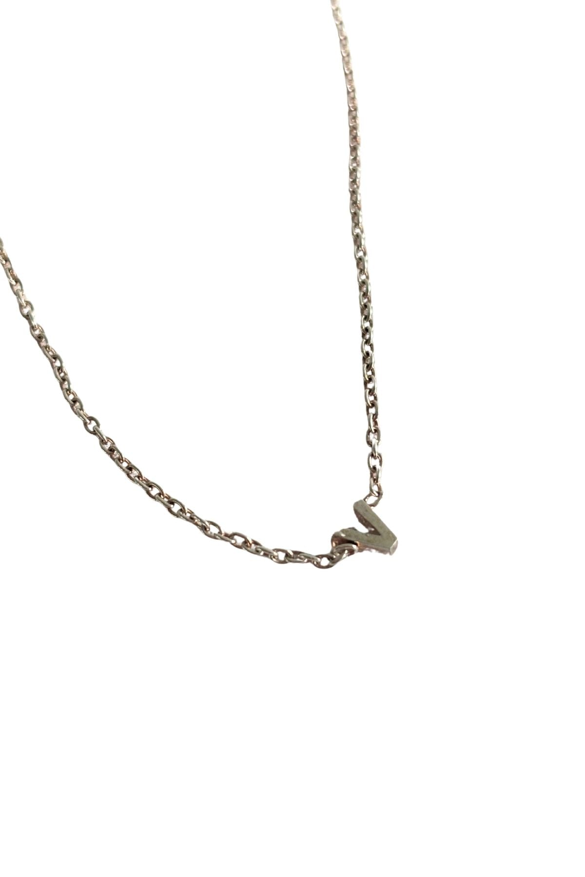 925 Silver "V" initial necklace