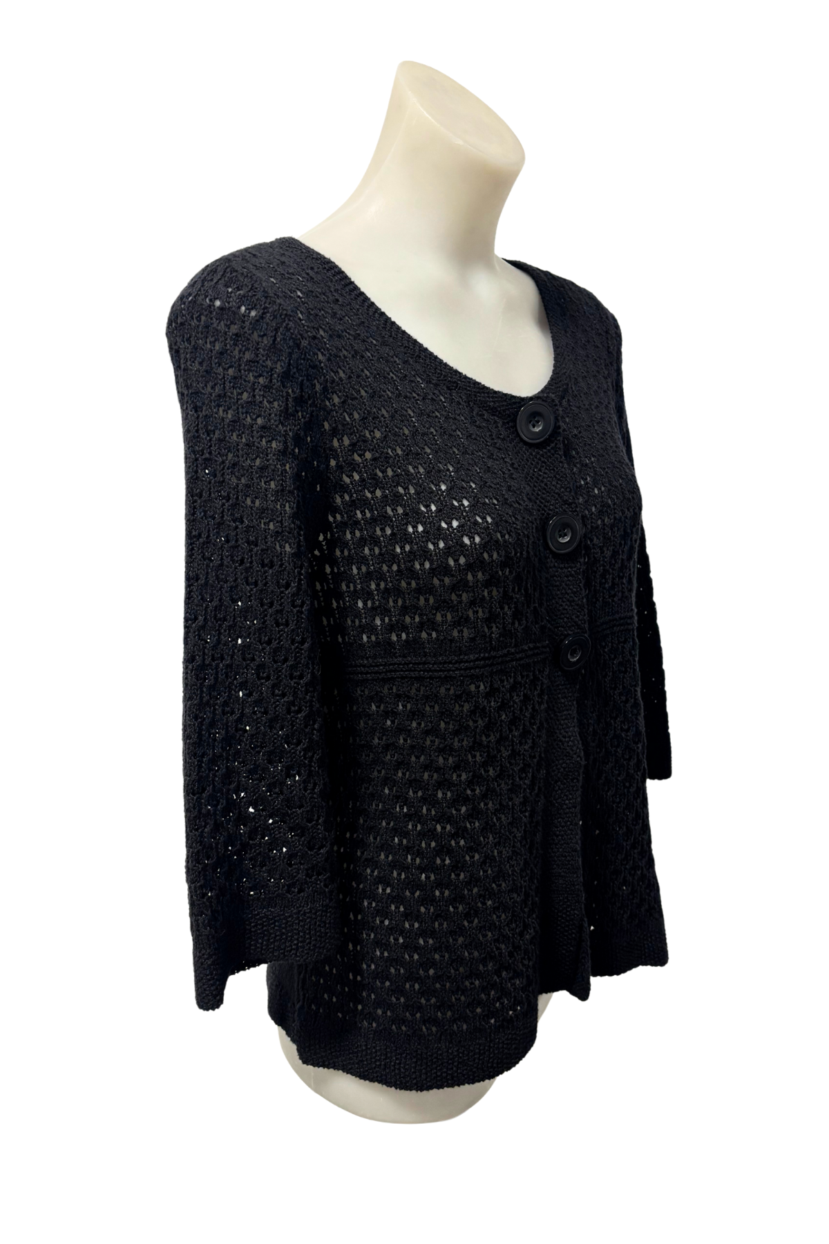 Jacqui E knit 3/4 sleeve top, S