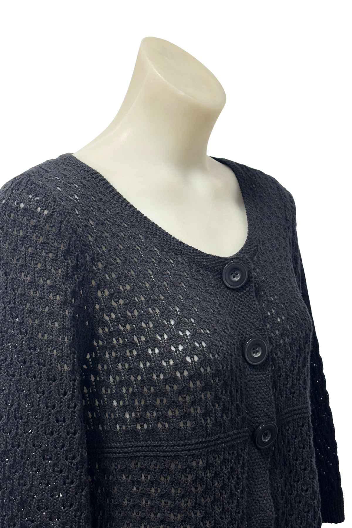 Jacqui E knit 3/4 sleeve top, S