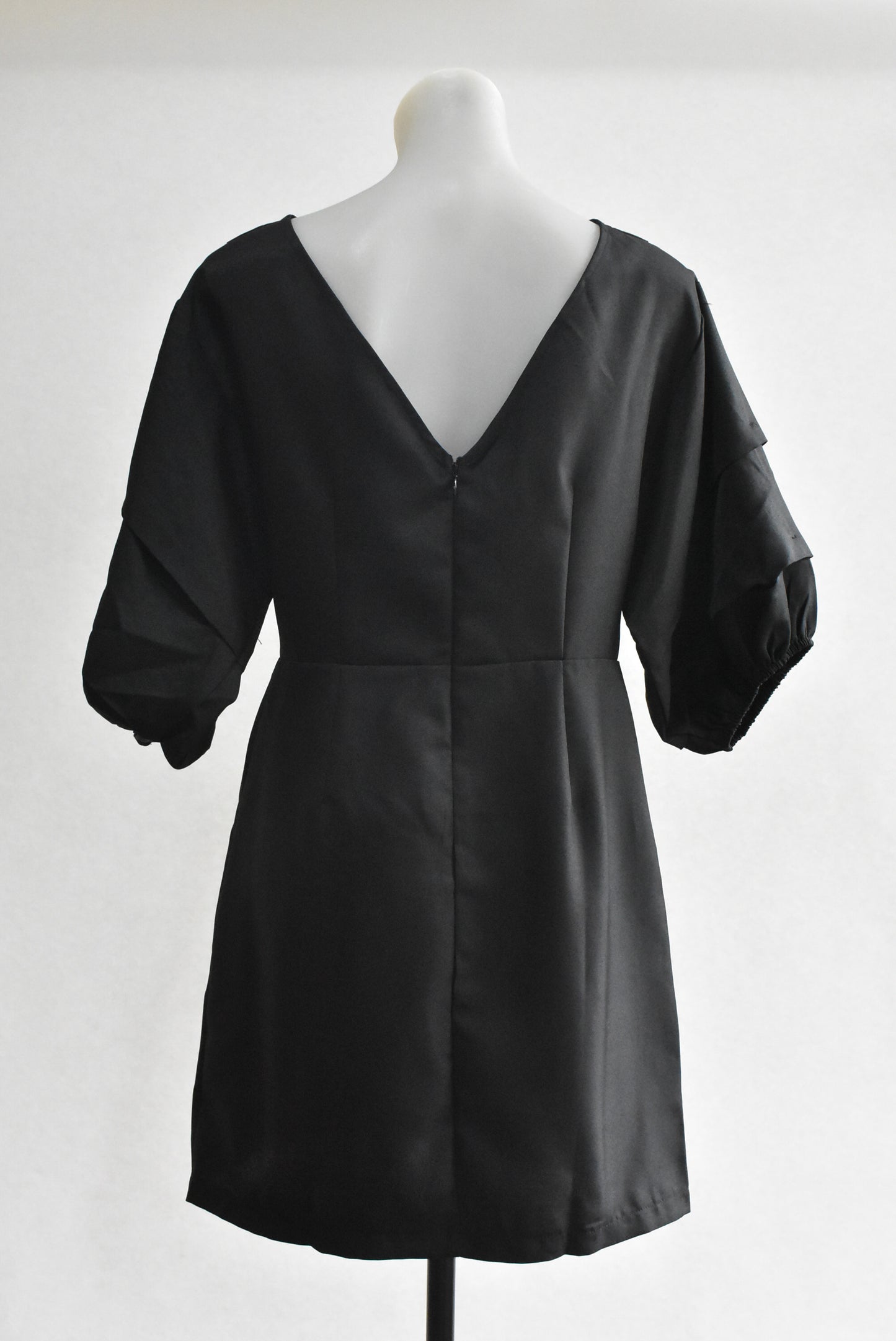 Showpo black v-neck party dress, size 14