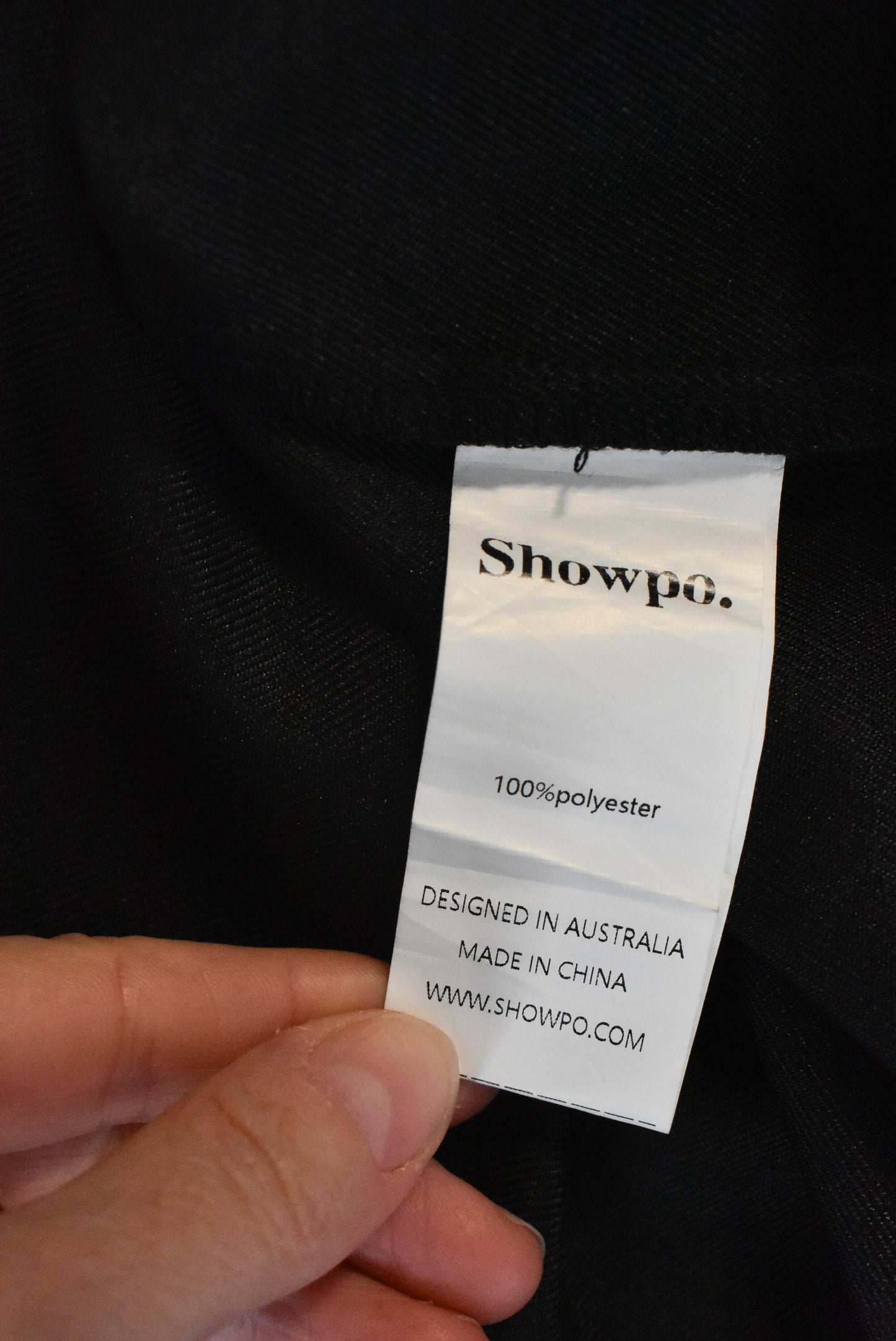 Showpo black v-neck party dress, size 14
