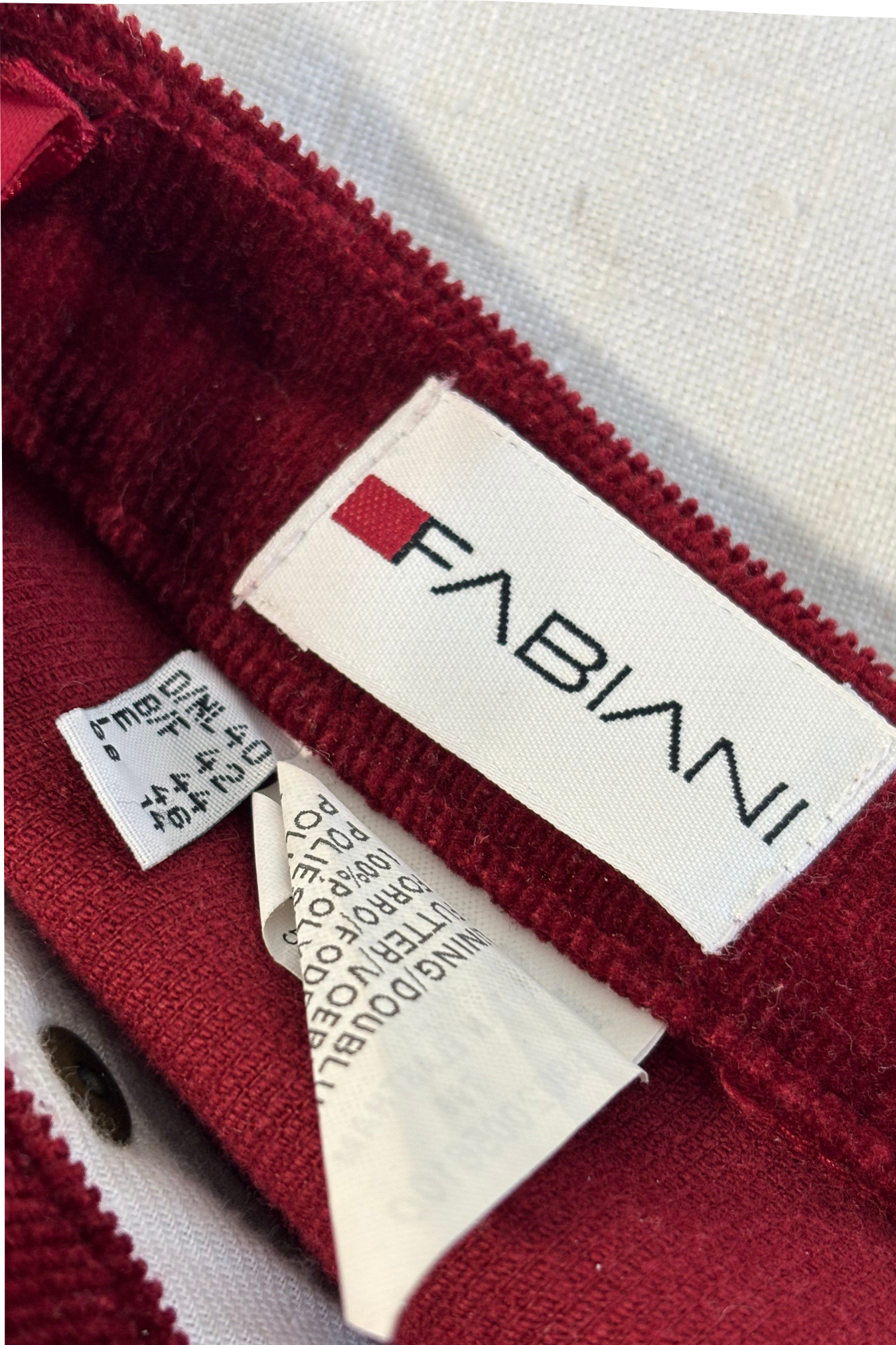 Fabiani red corduroy pants, 14