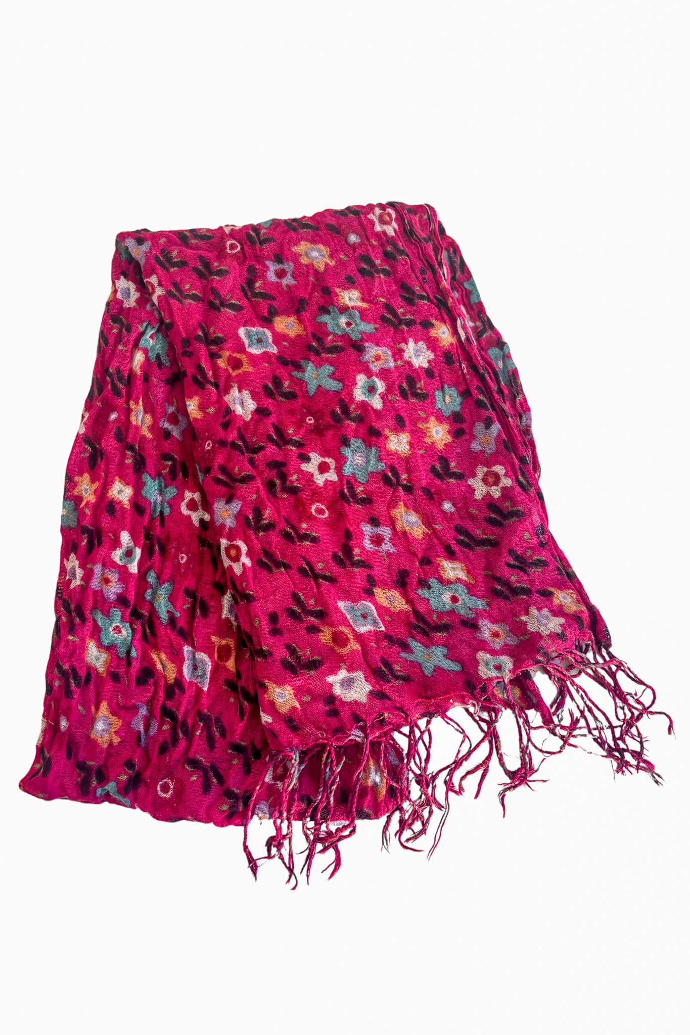 Pink flower dot scarf
