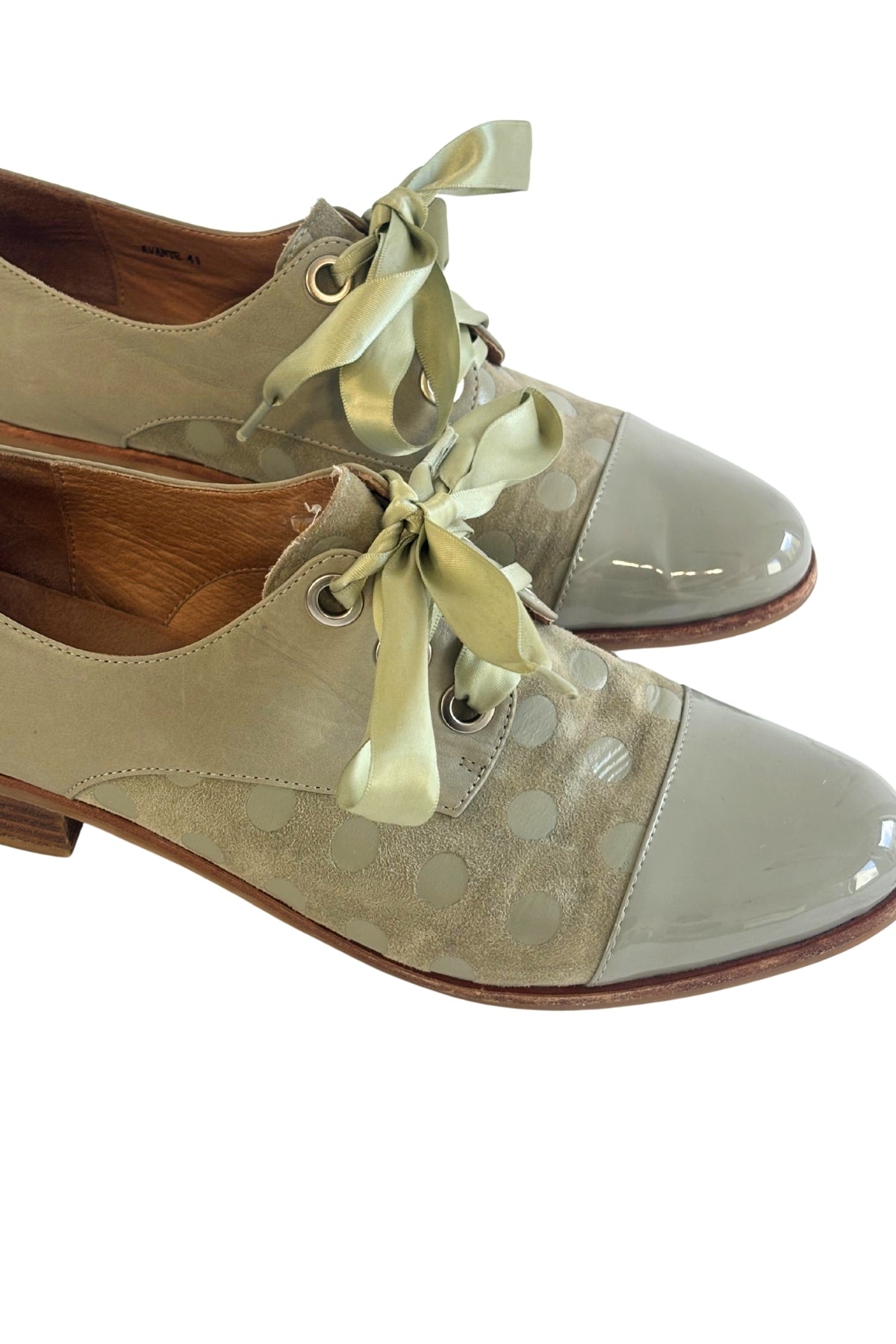 Bresley sage green polka dot booties, 41