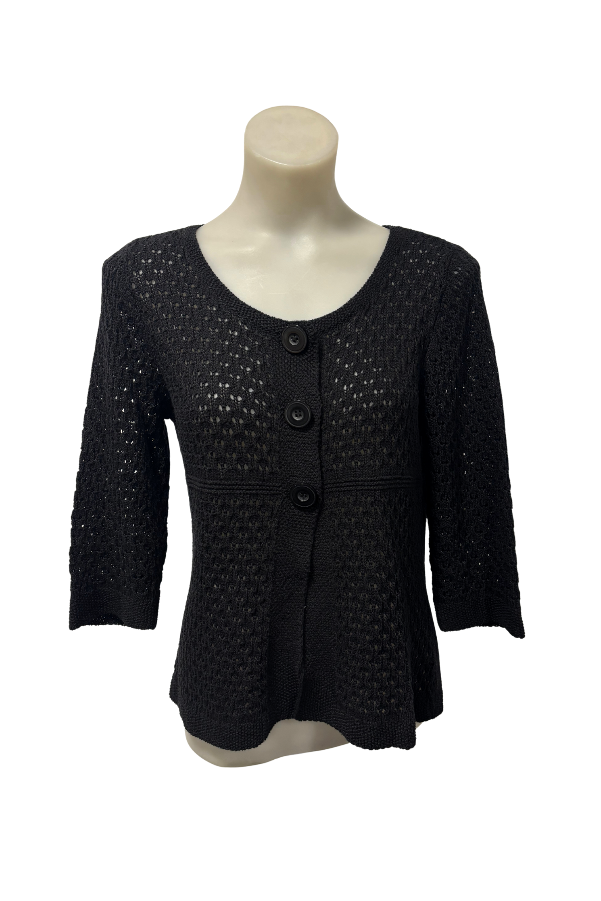 Jacqui E knit 3/4 sleeve top, S