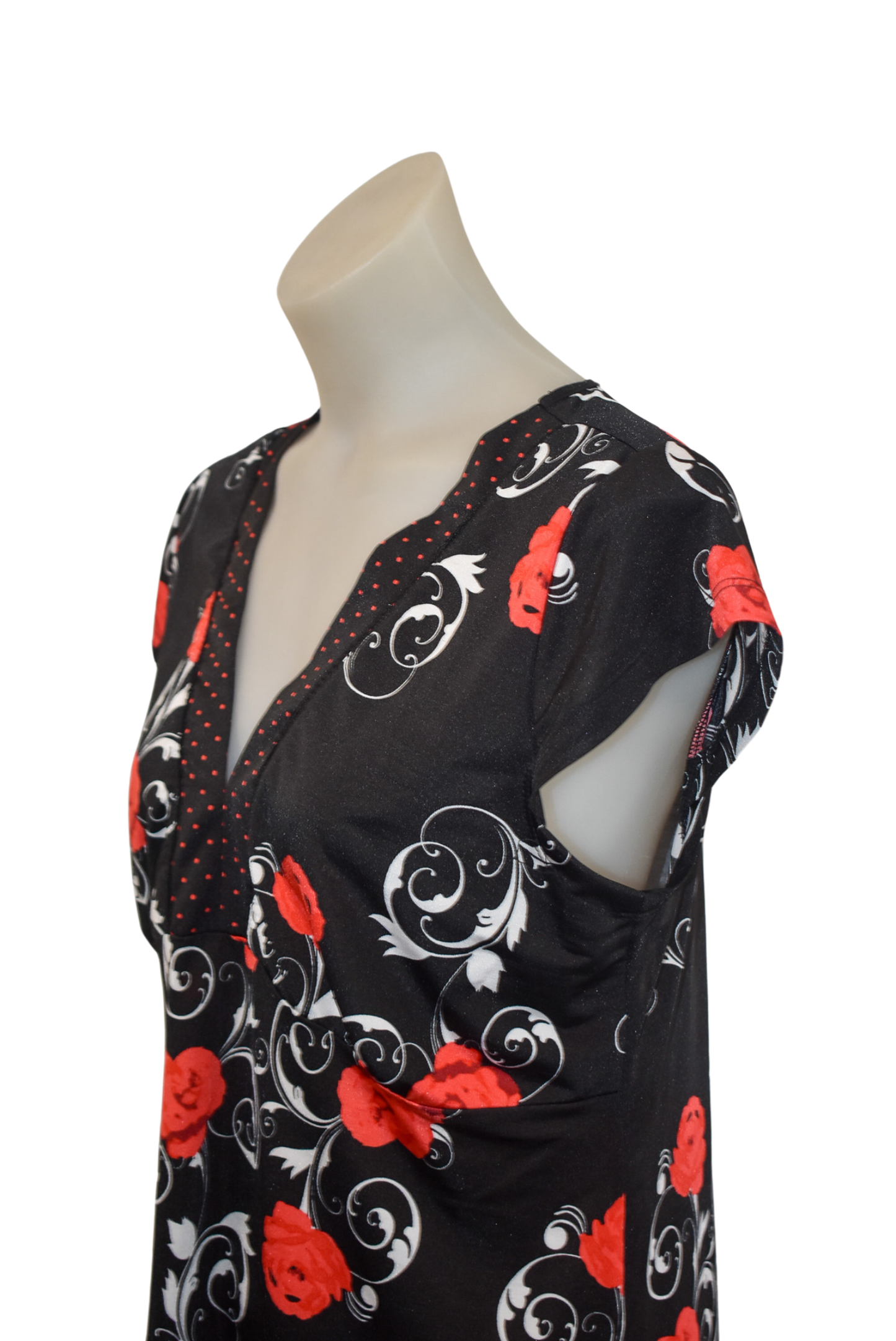 Acapella Dusk flower polka dot top, M/L
