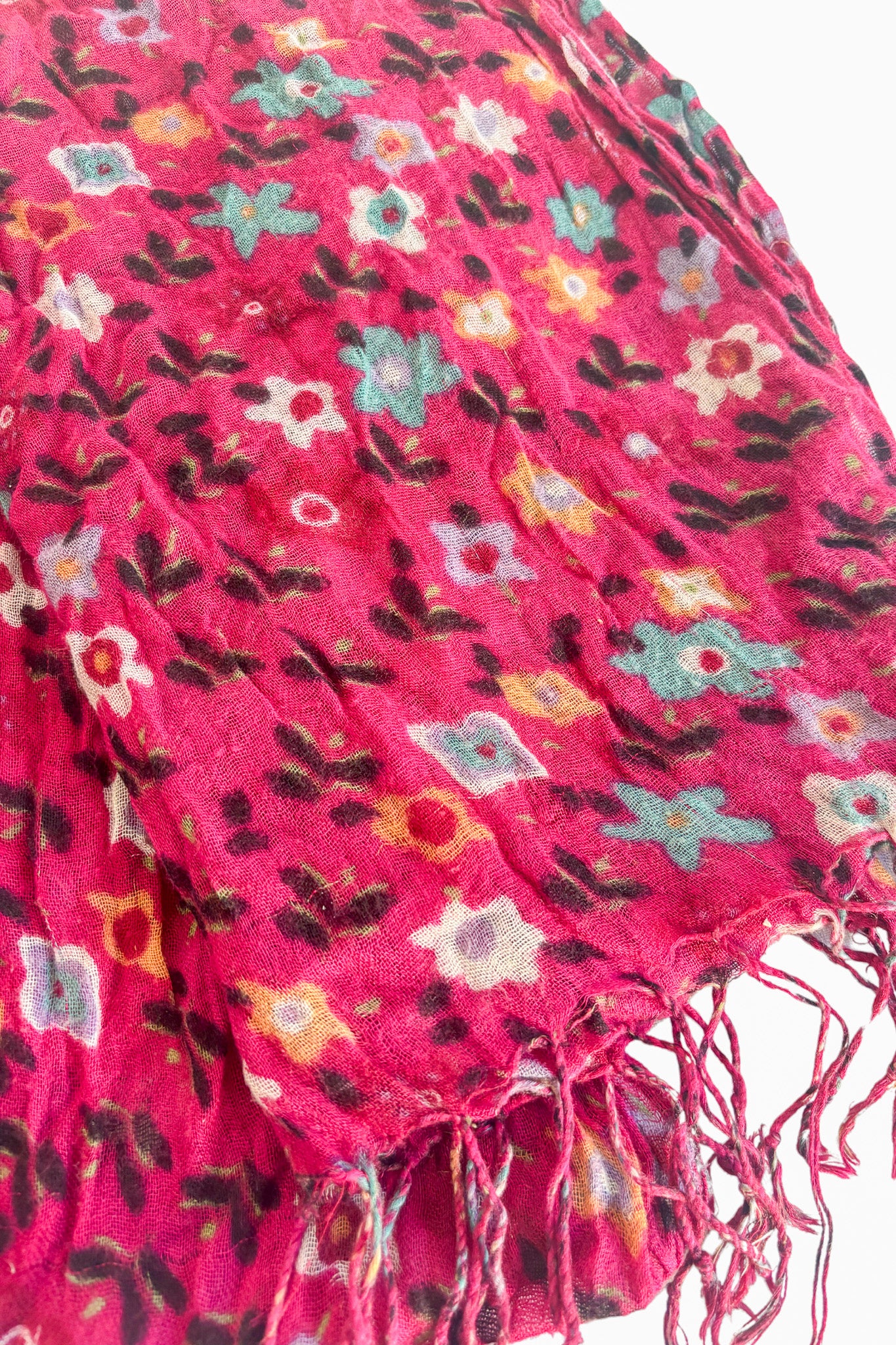 Pink flower dot scarf