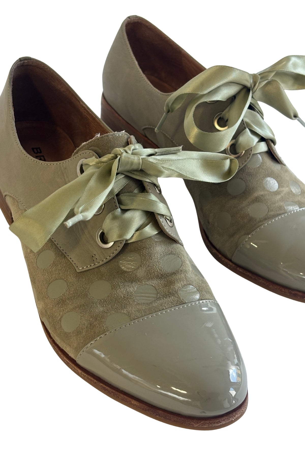 Bresley sage green polka dot booties, 41