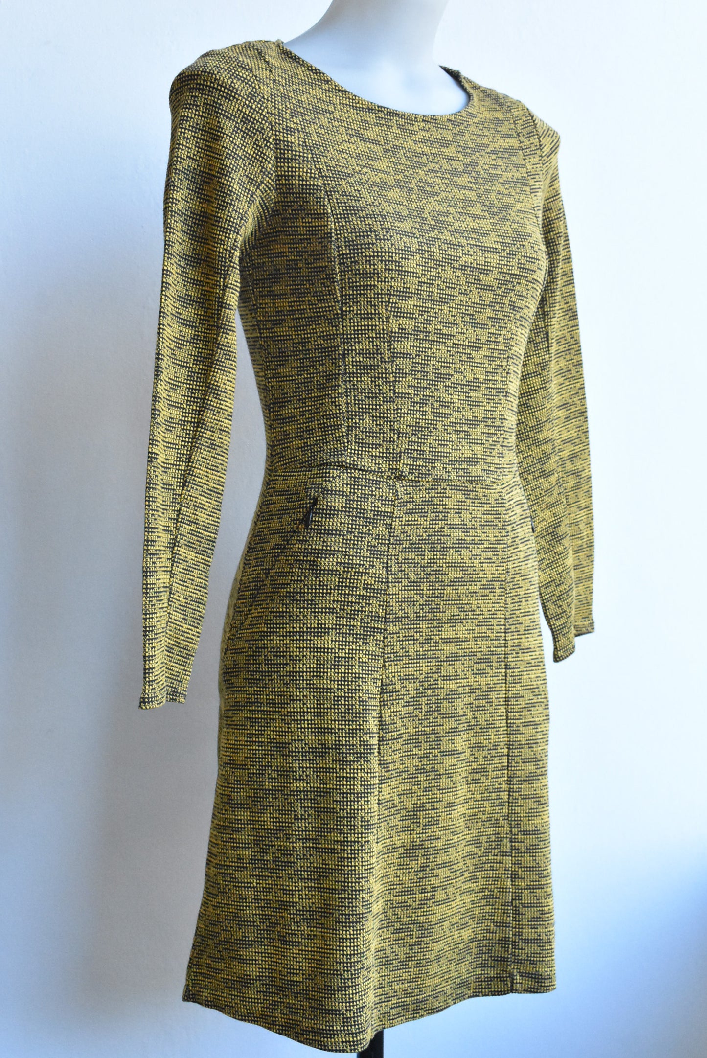 H&M black & yellow sheath dress, size S