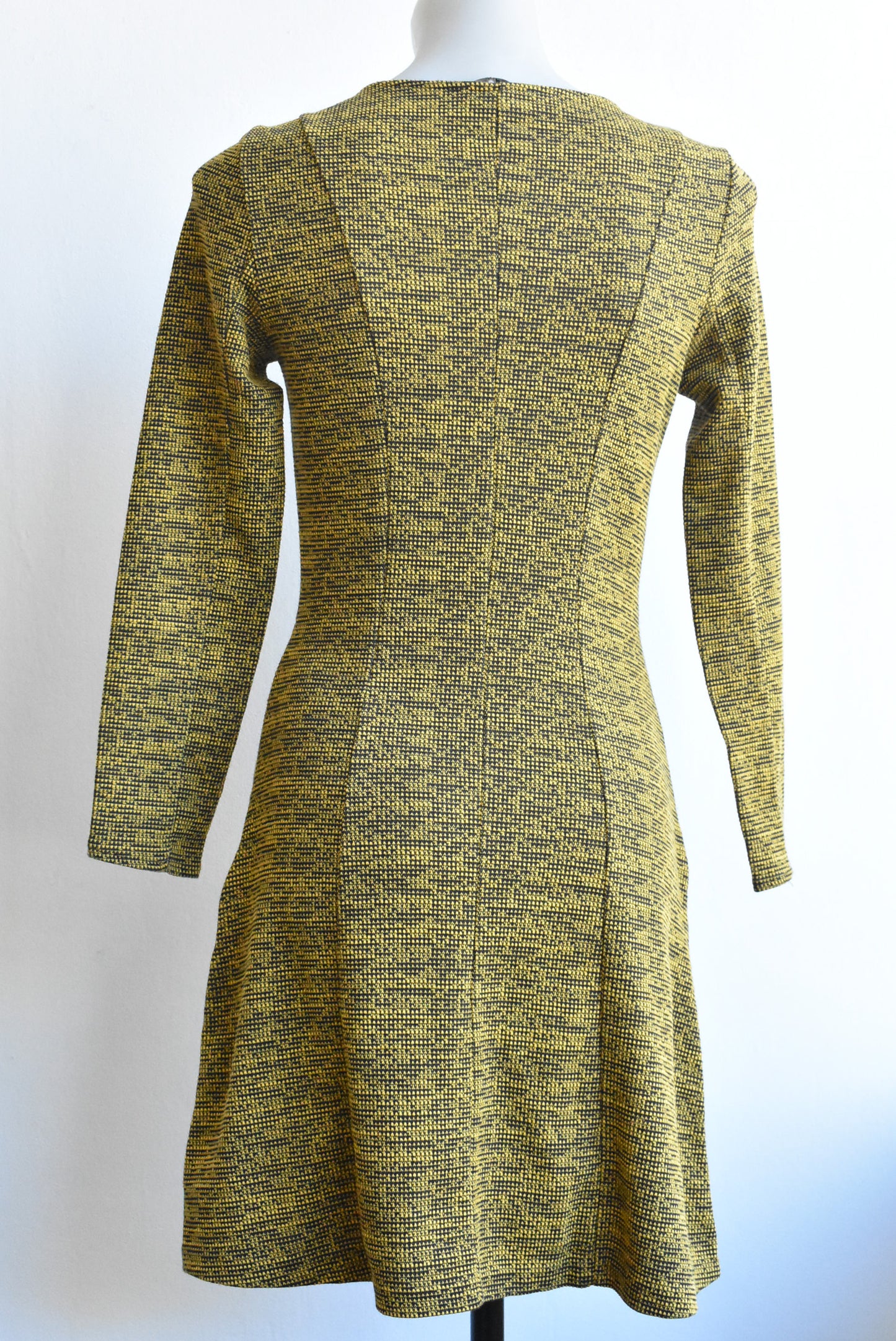 H&M black & yellow sheath dress, size S