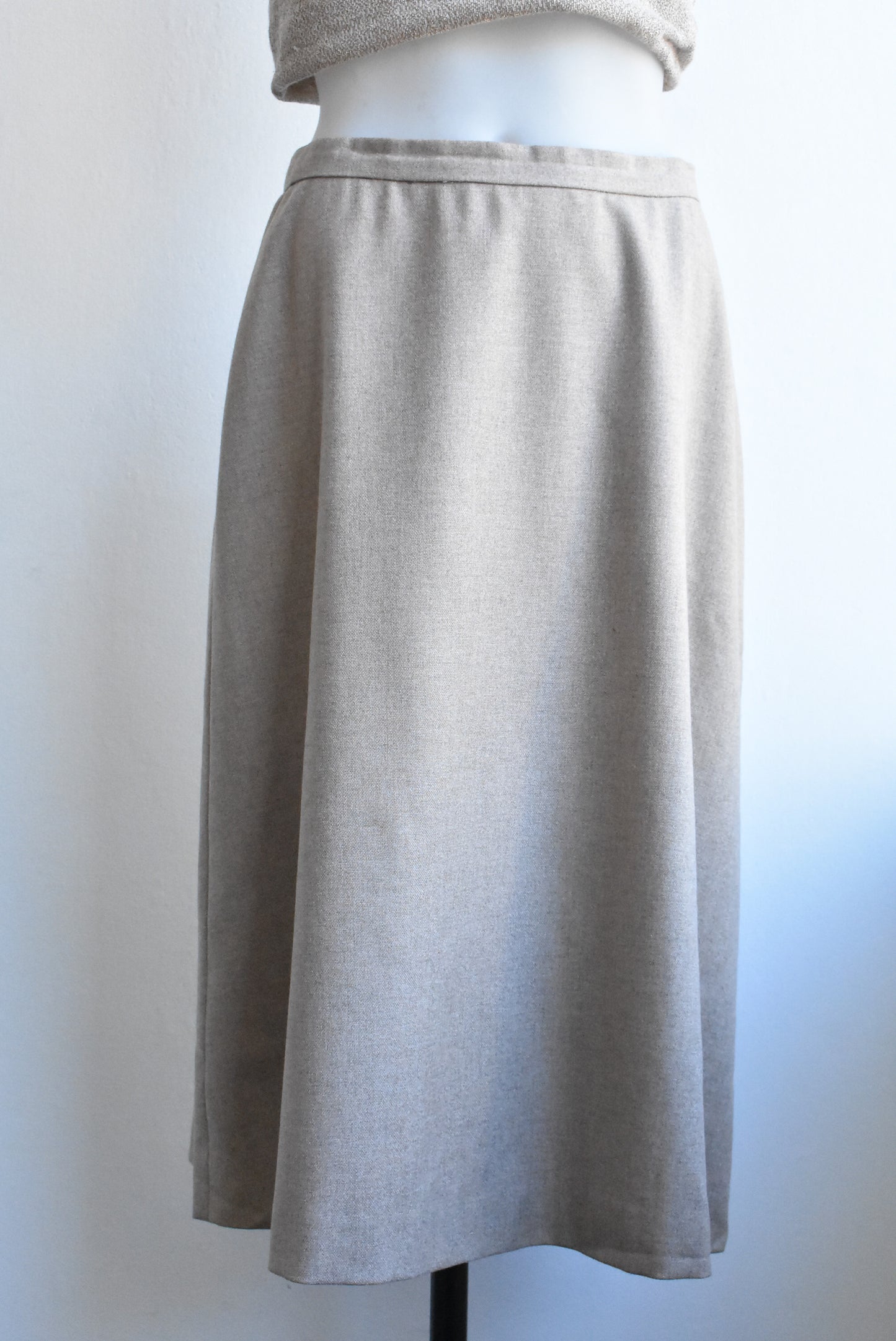 Handmade wool-blend beige skirt