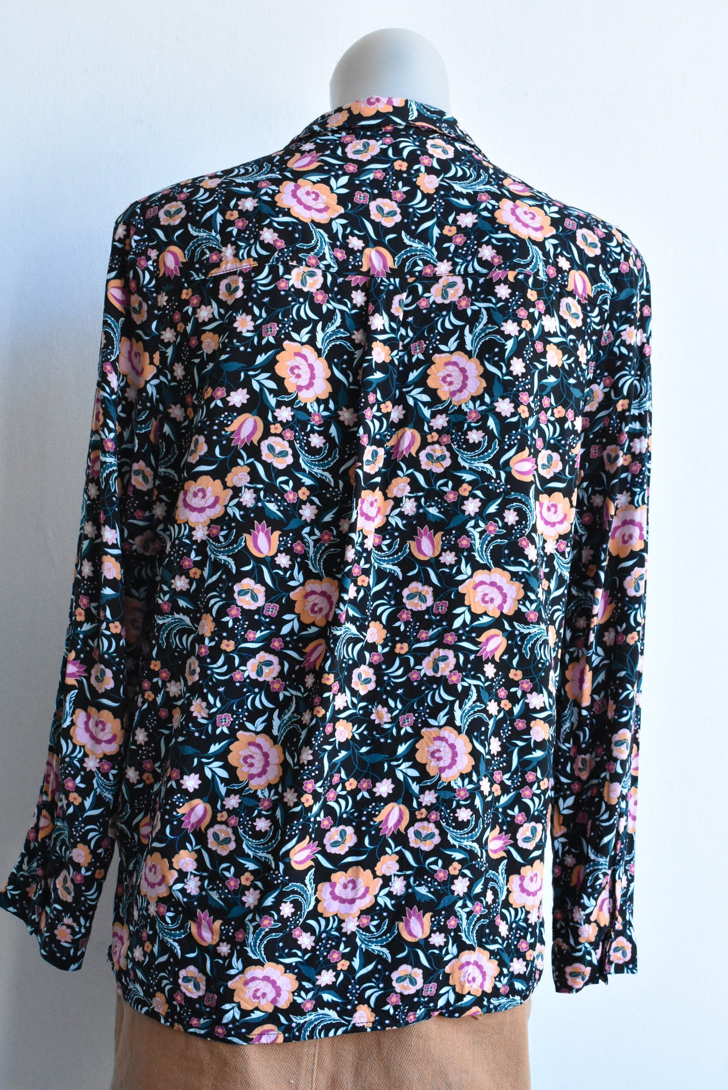 Cotton On dark floral shirt, size S/P