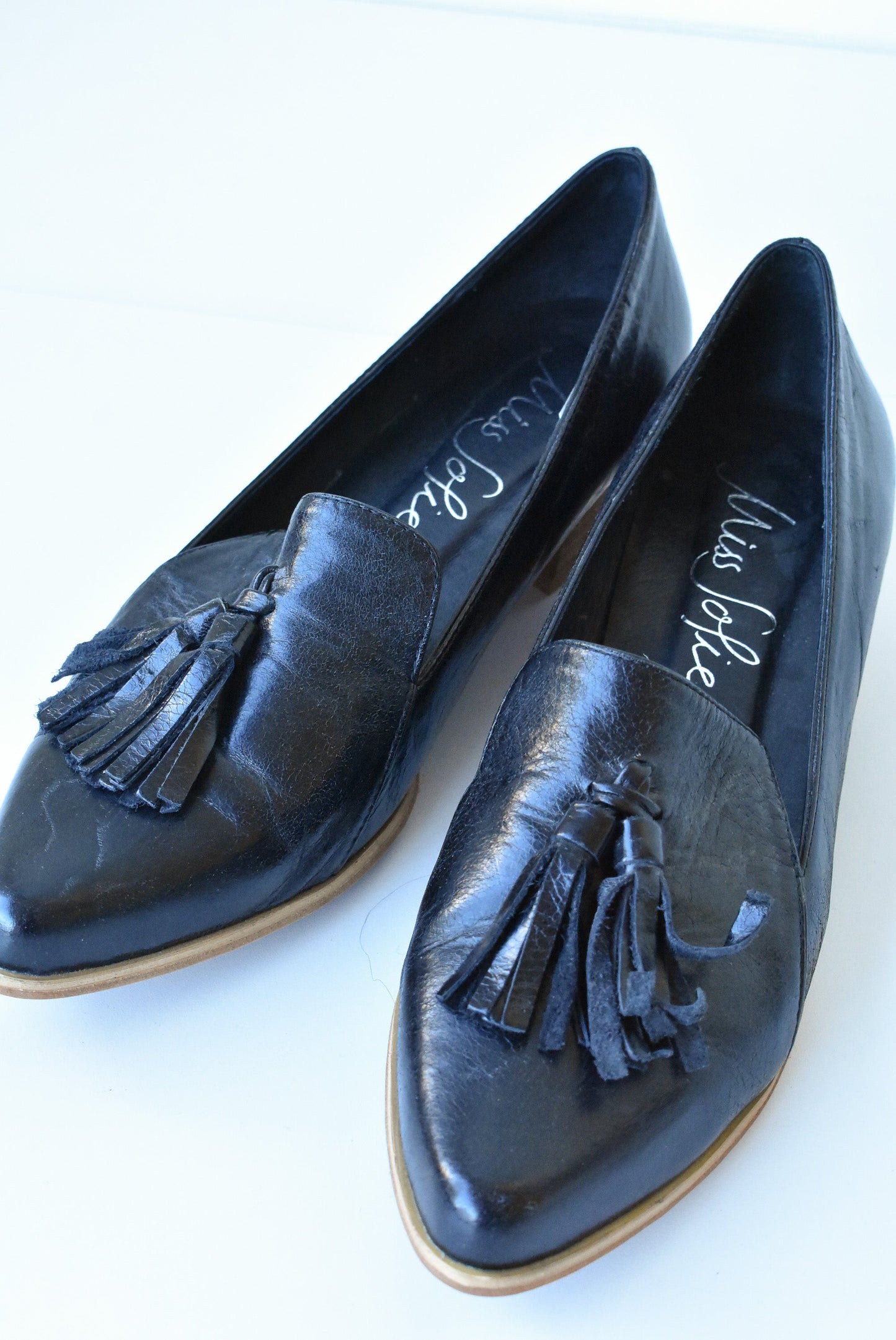 Miss Sofie black patent leather loafers, size 40