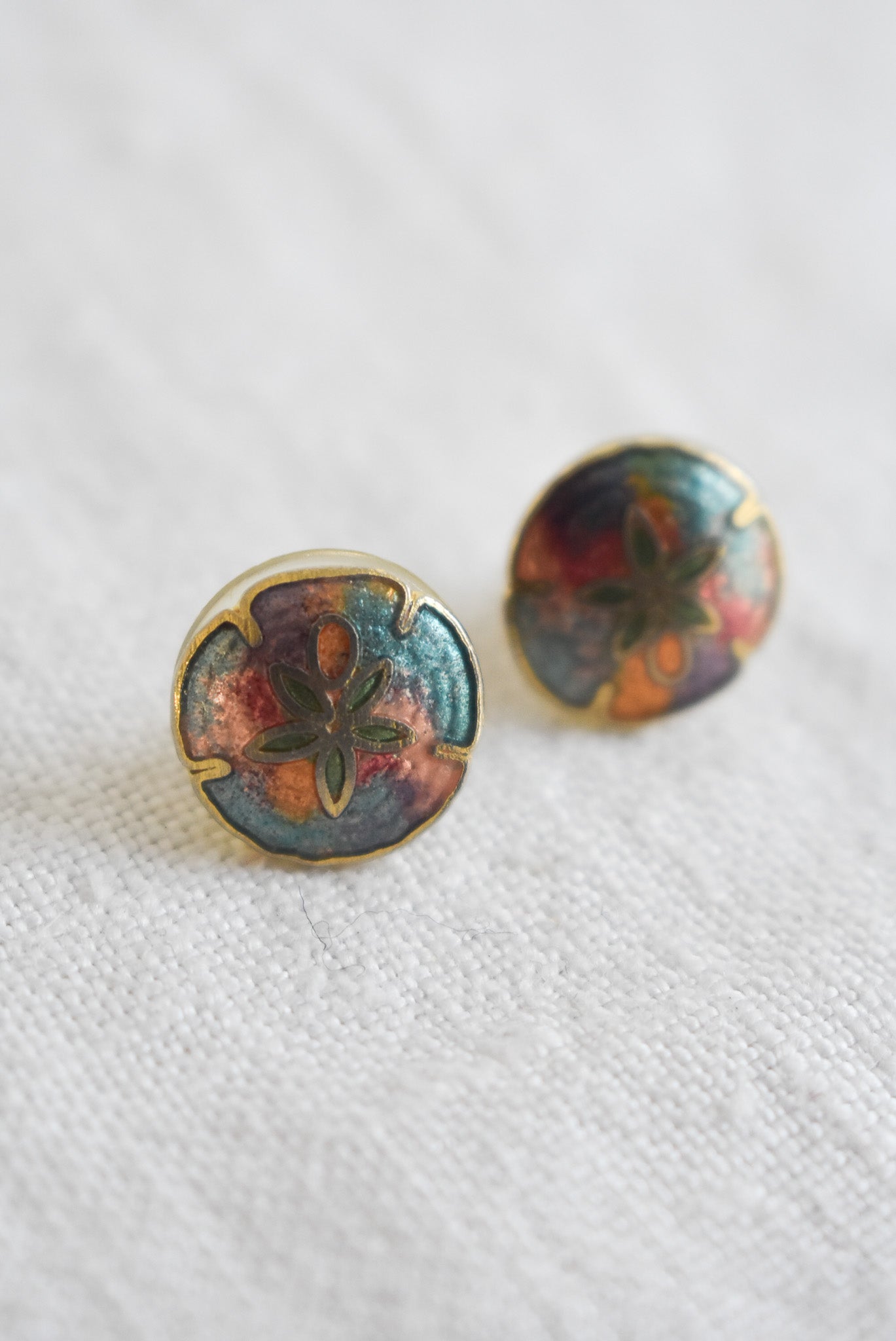 Rainbow sand dollar studs