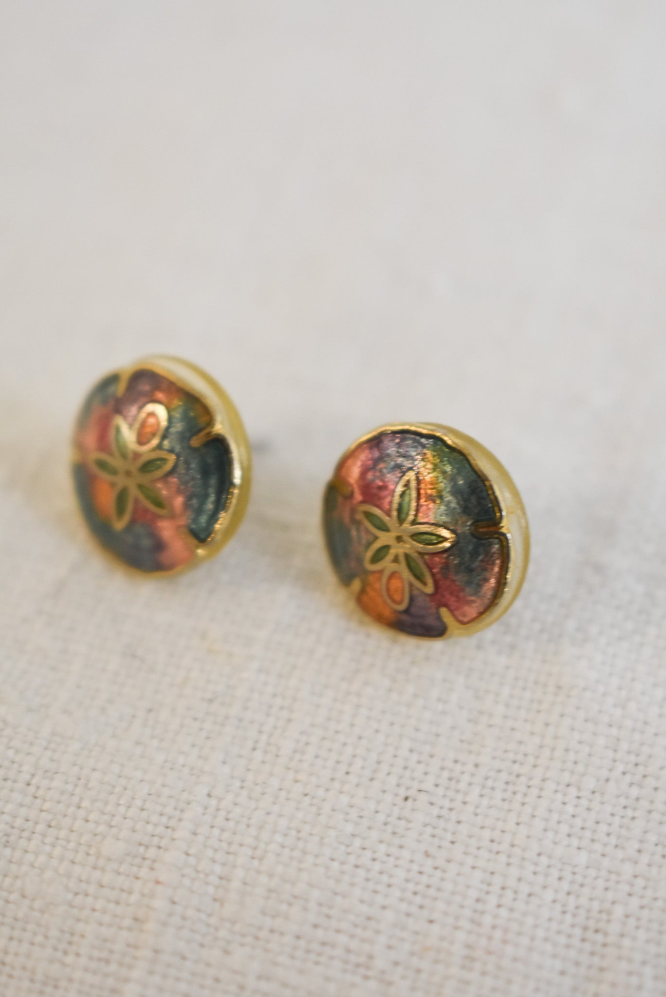 Rainbow sand dollar studs