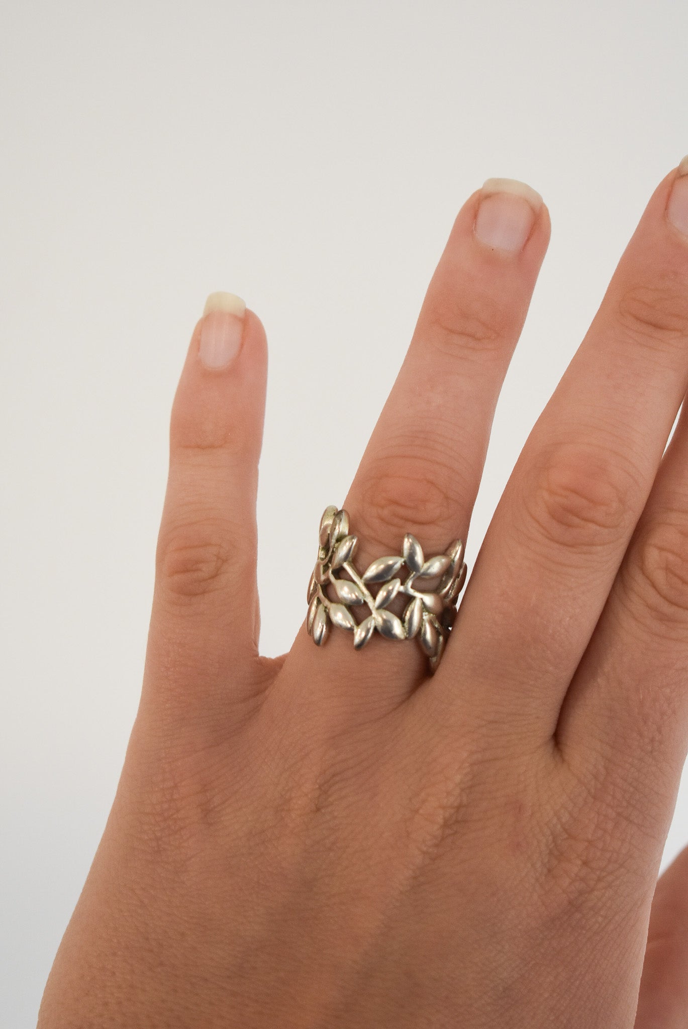 Regal olive branch ring