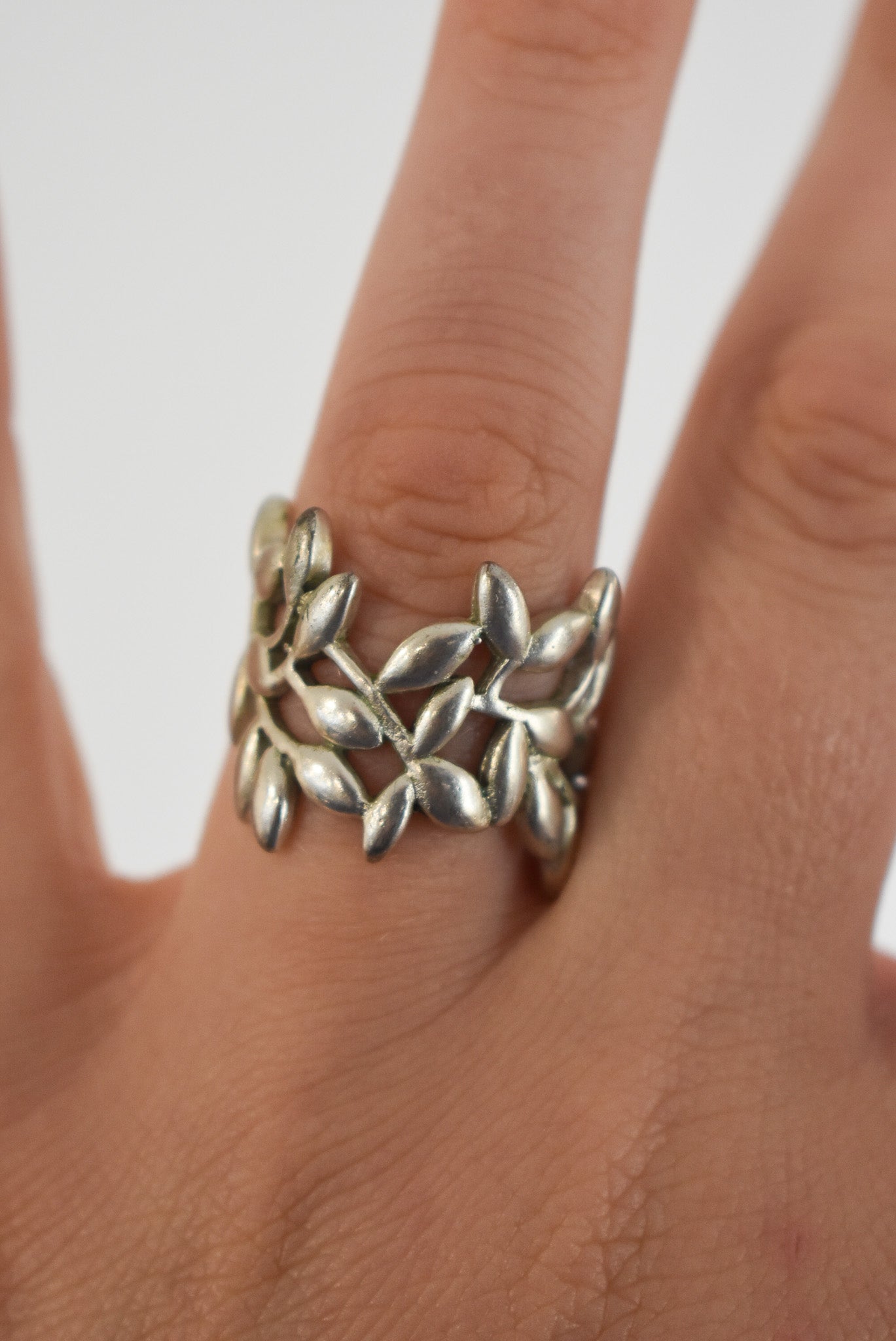 Regal olive branch ring