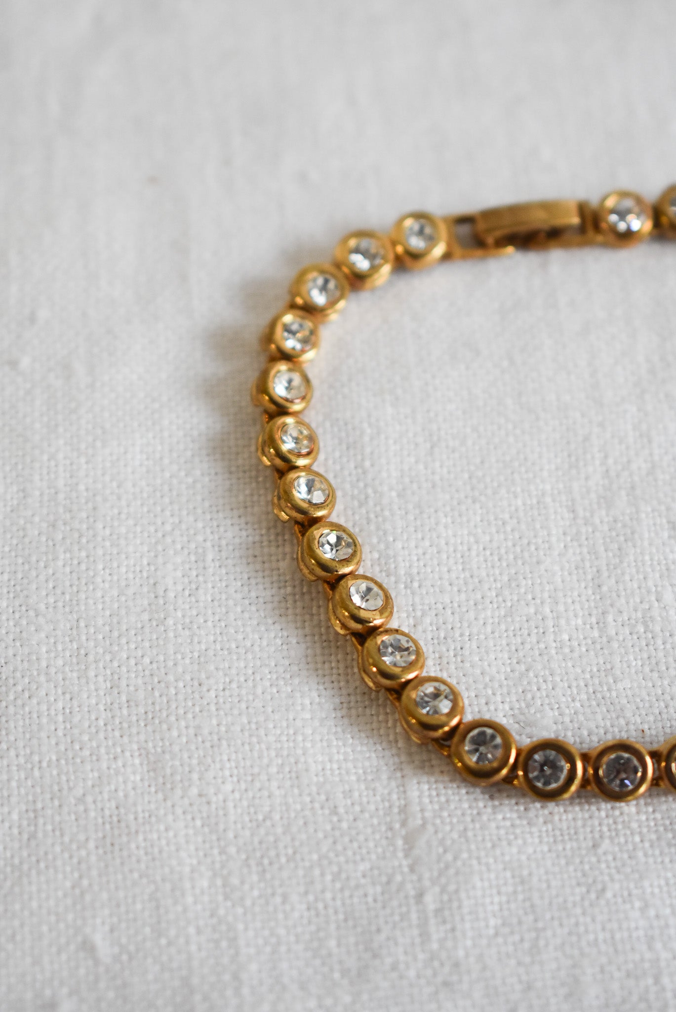 Glamorous faux diamond tennis bracelet