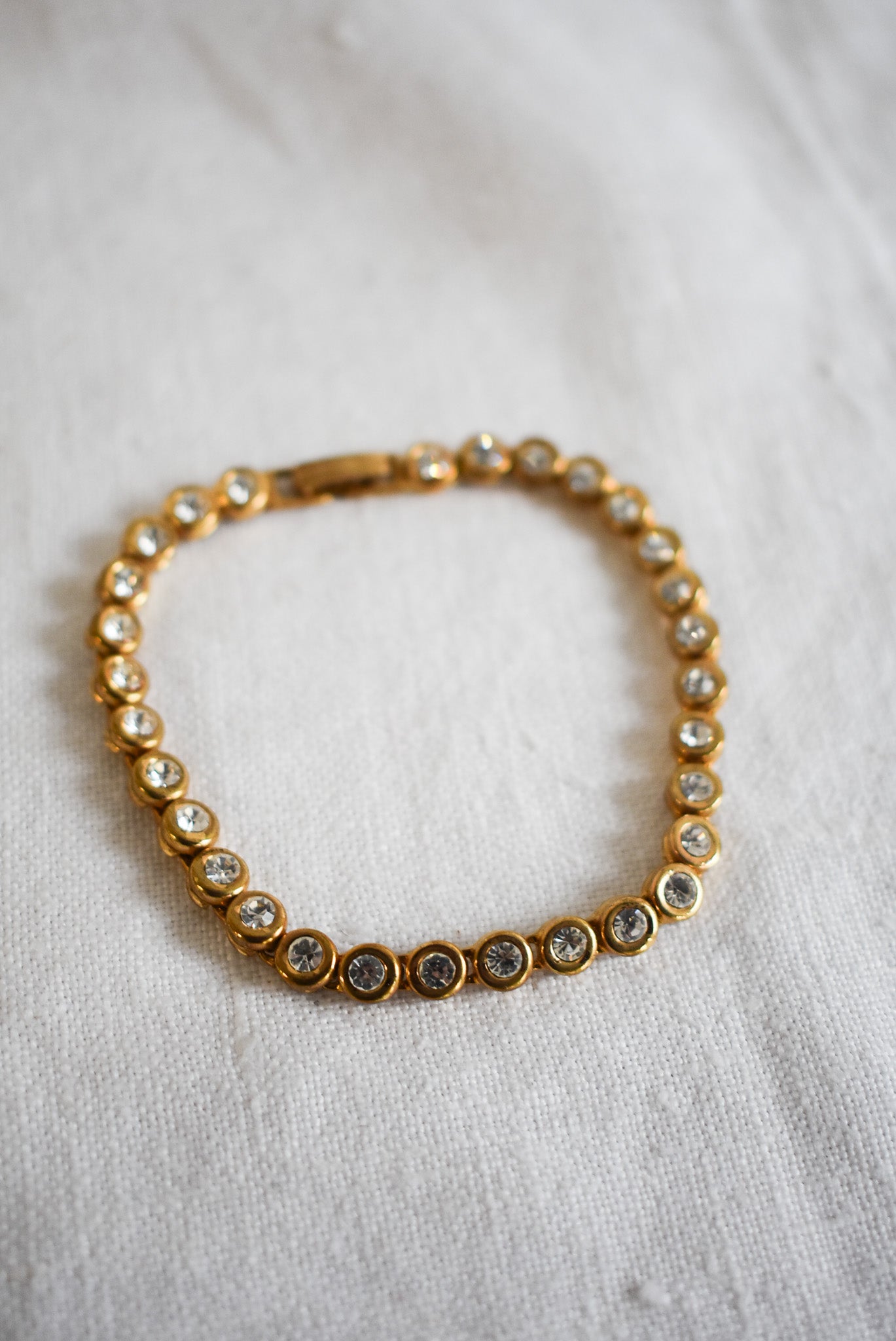 Glamorous faux diamond tennis bracelet