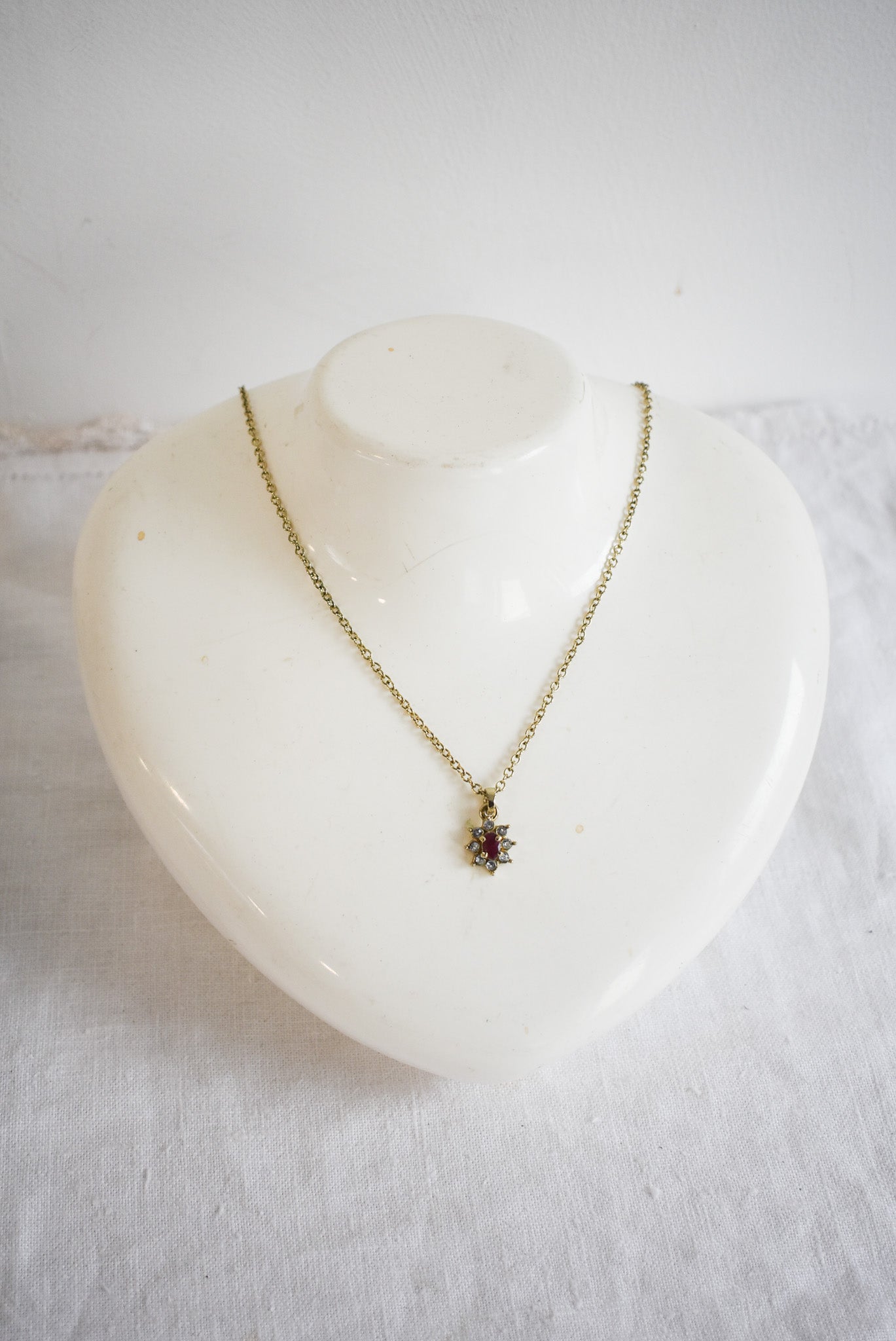 Faux ruby necklace