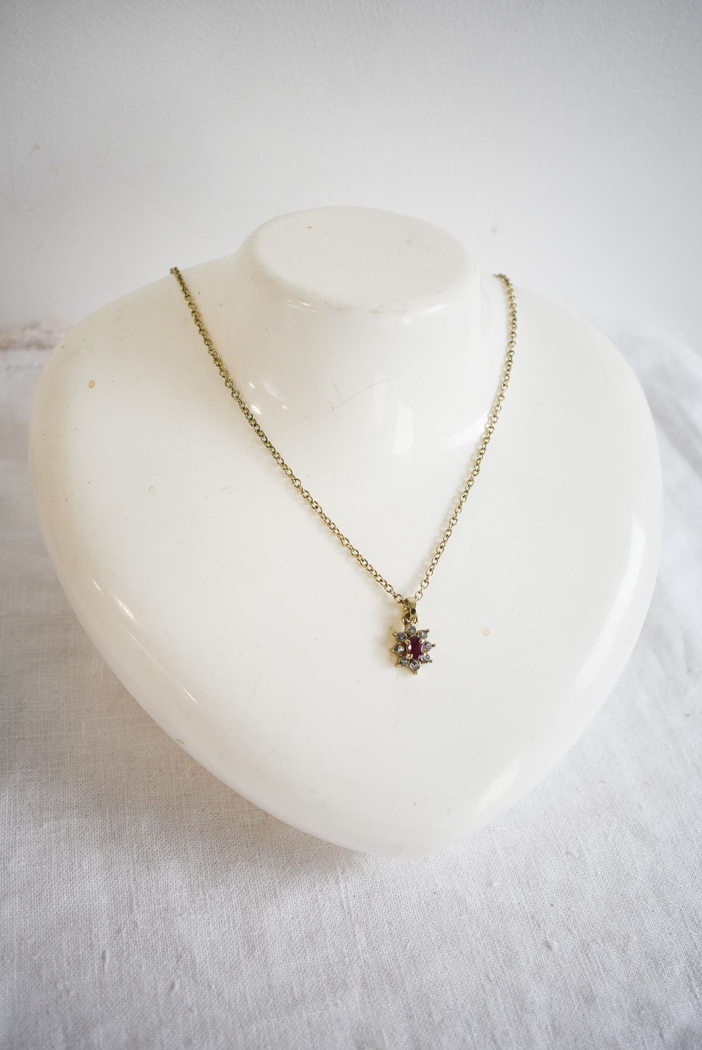 Faux ruby necklace
