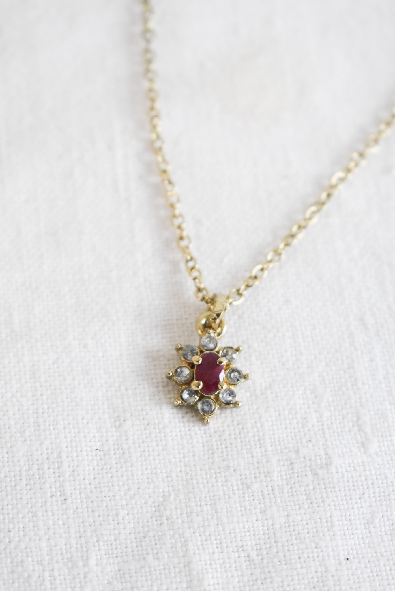 Faux ruby necklace